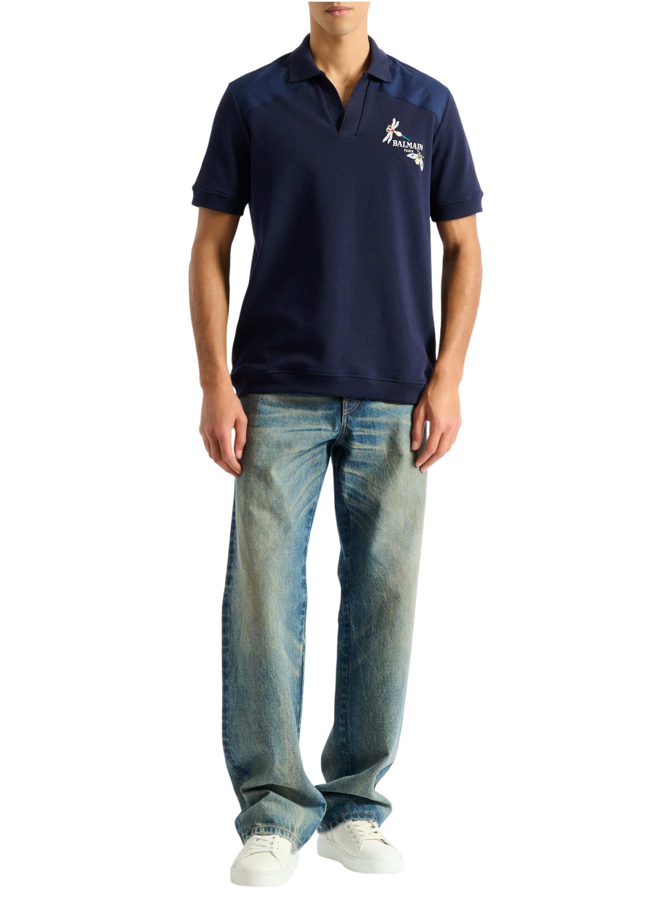 Polo balmain insect brodé BALMAIN Bleu