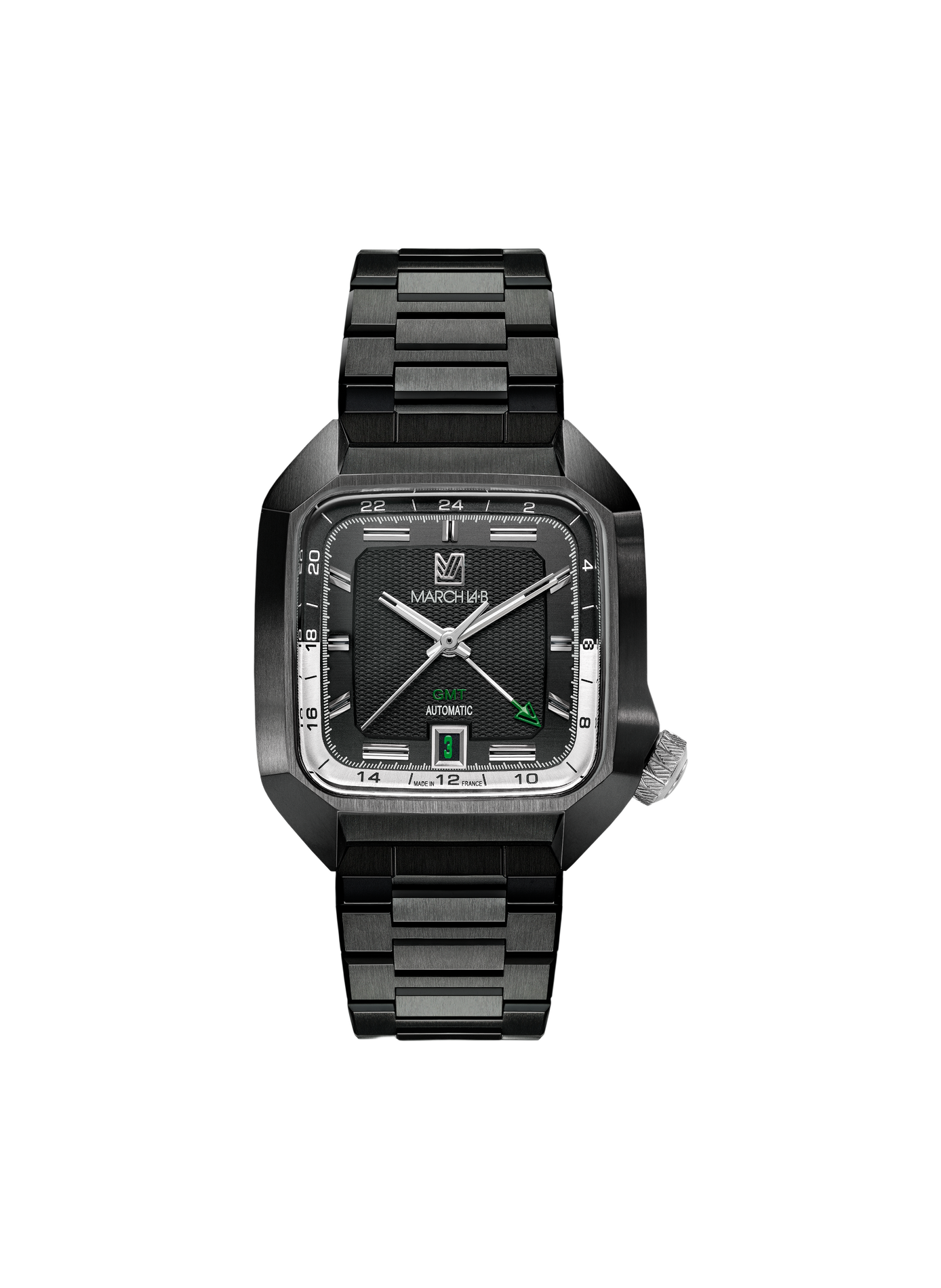 Montre automatique AM2 GMT en acier inoxydable MARCH LA.B Noir