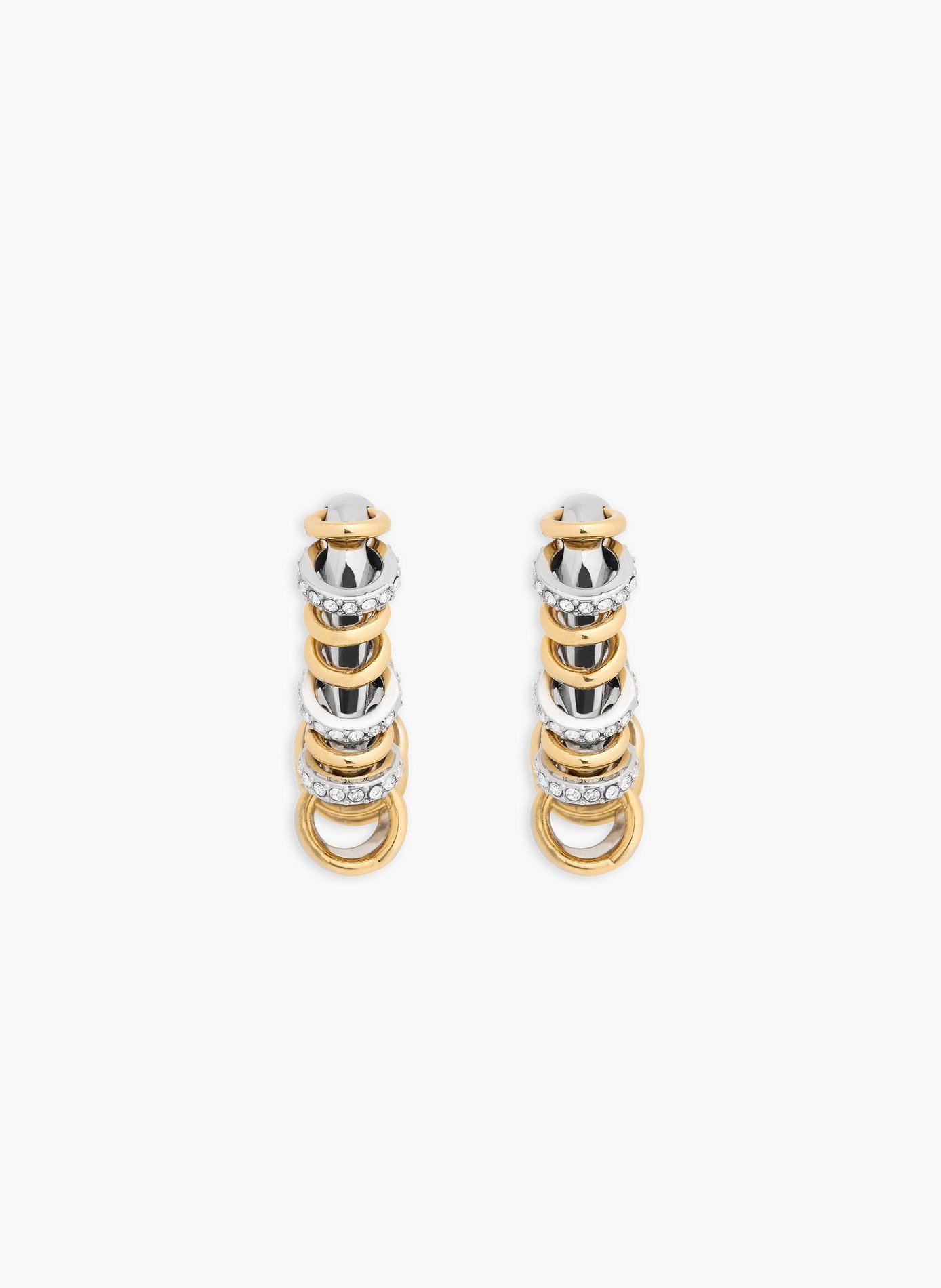 Petites boucles d'oreilles punk xl link bicolore argent et or RABANNE Argent