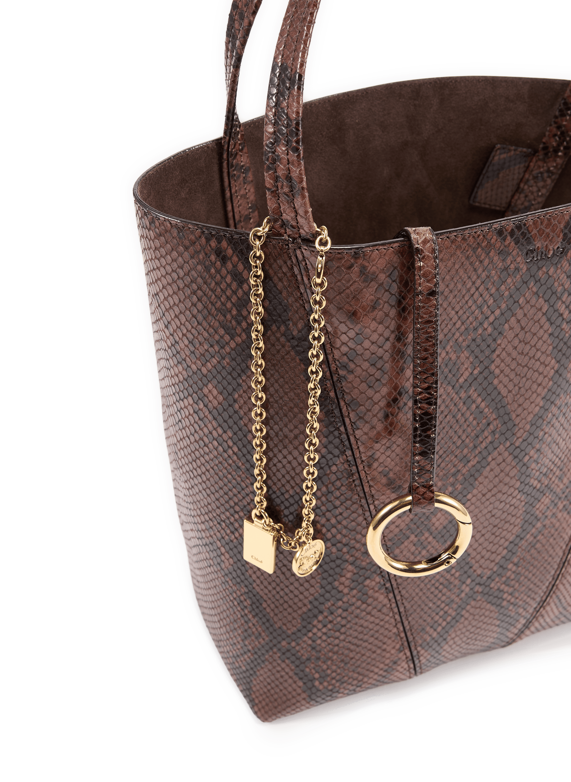 SAc seau effet crocodile Chloé Spin en cuir de veau CHLOÉ Multicolore