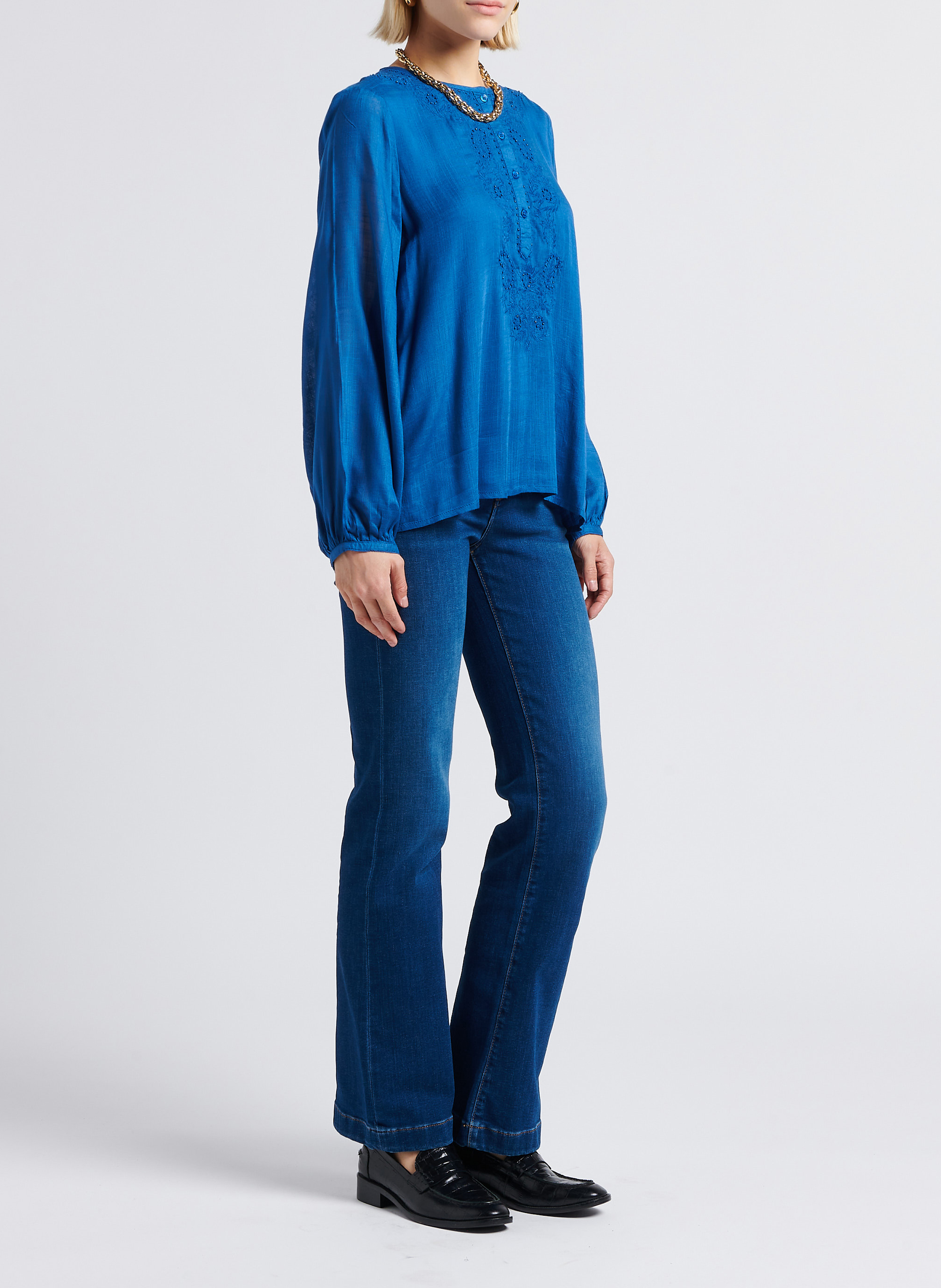 Jean droit en coton mélangé ninon MAISON 123 Bleu