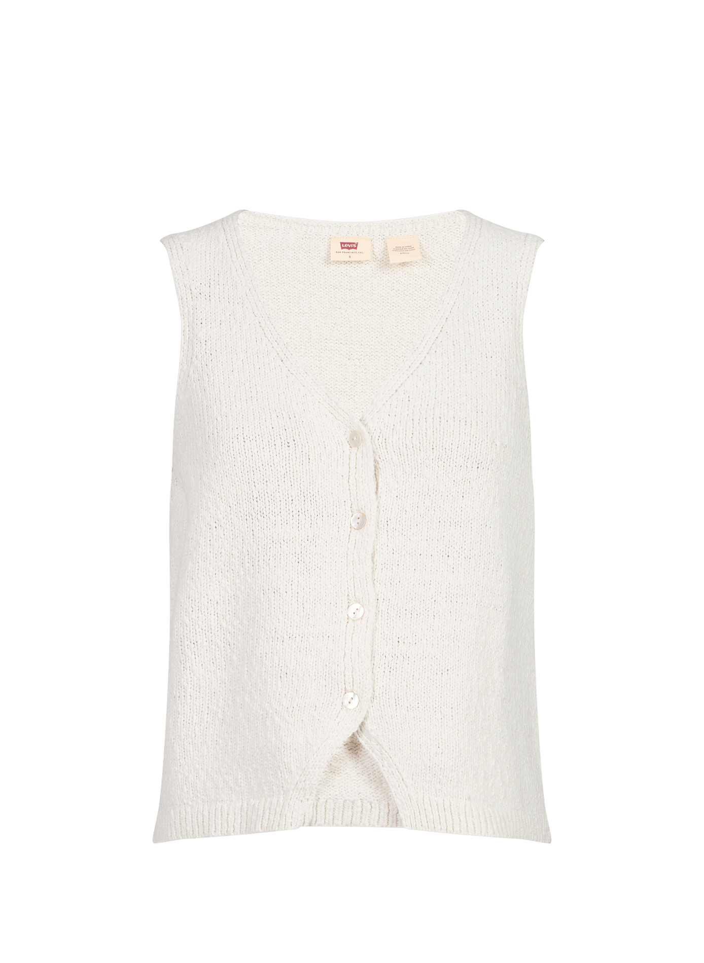 Textured sleeveless cotton knit vest LEVI'S White