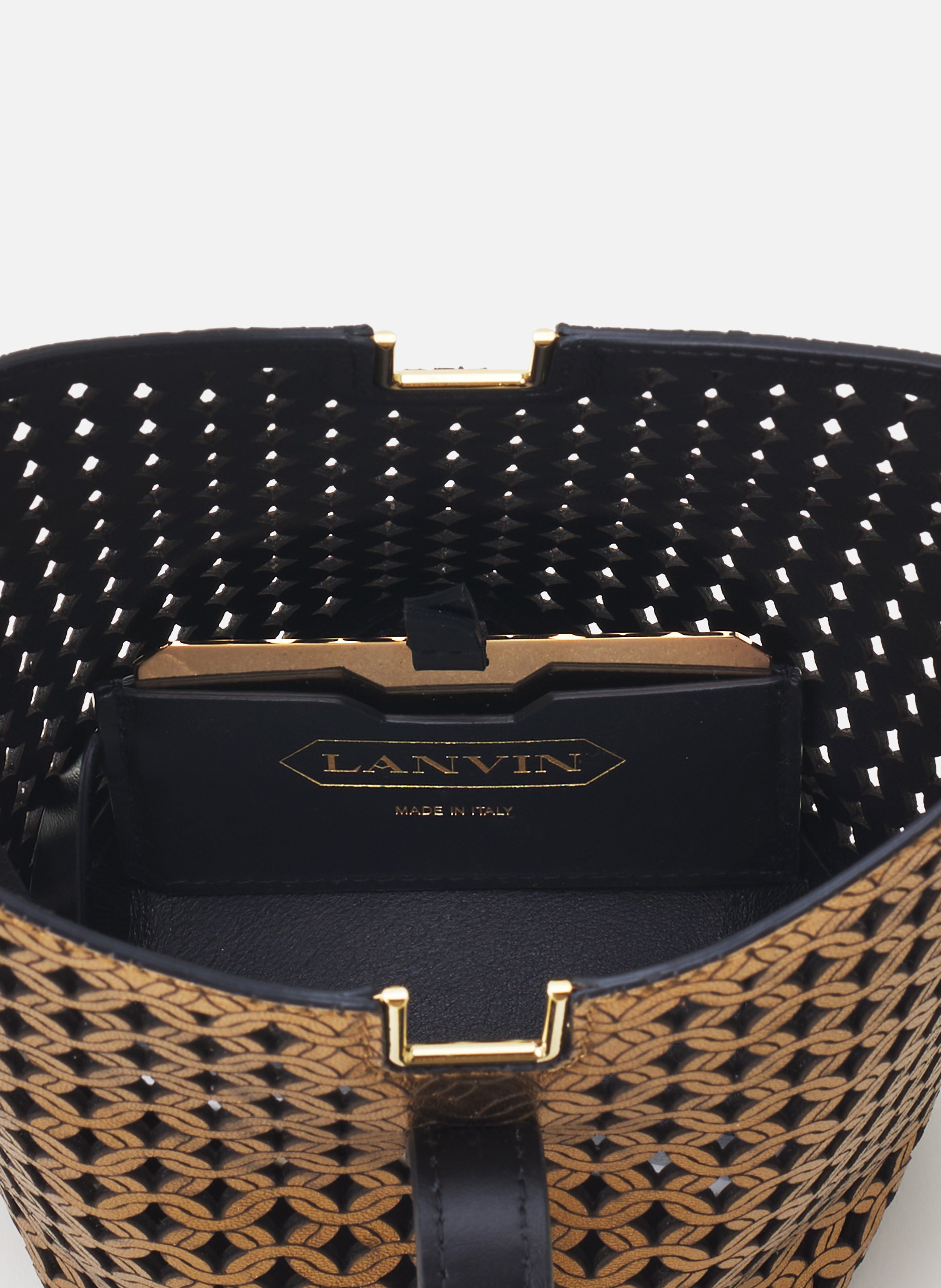 Sac sceau nano catch by lanvin en cuir brillant lazé LANVIN Argent