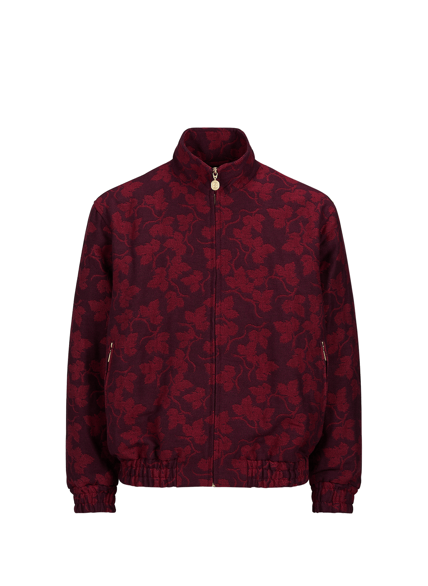 Vine Leaf Mixed Cotton Tracksuit Jacket DROLE DE MONSIEUR Red
