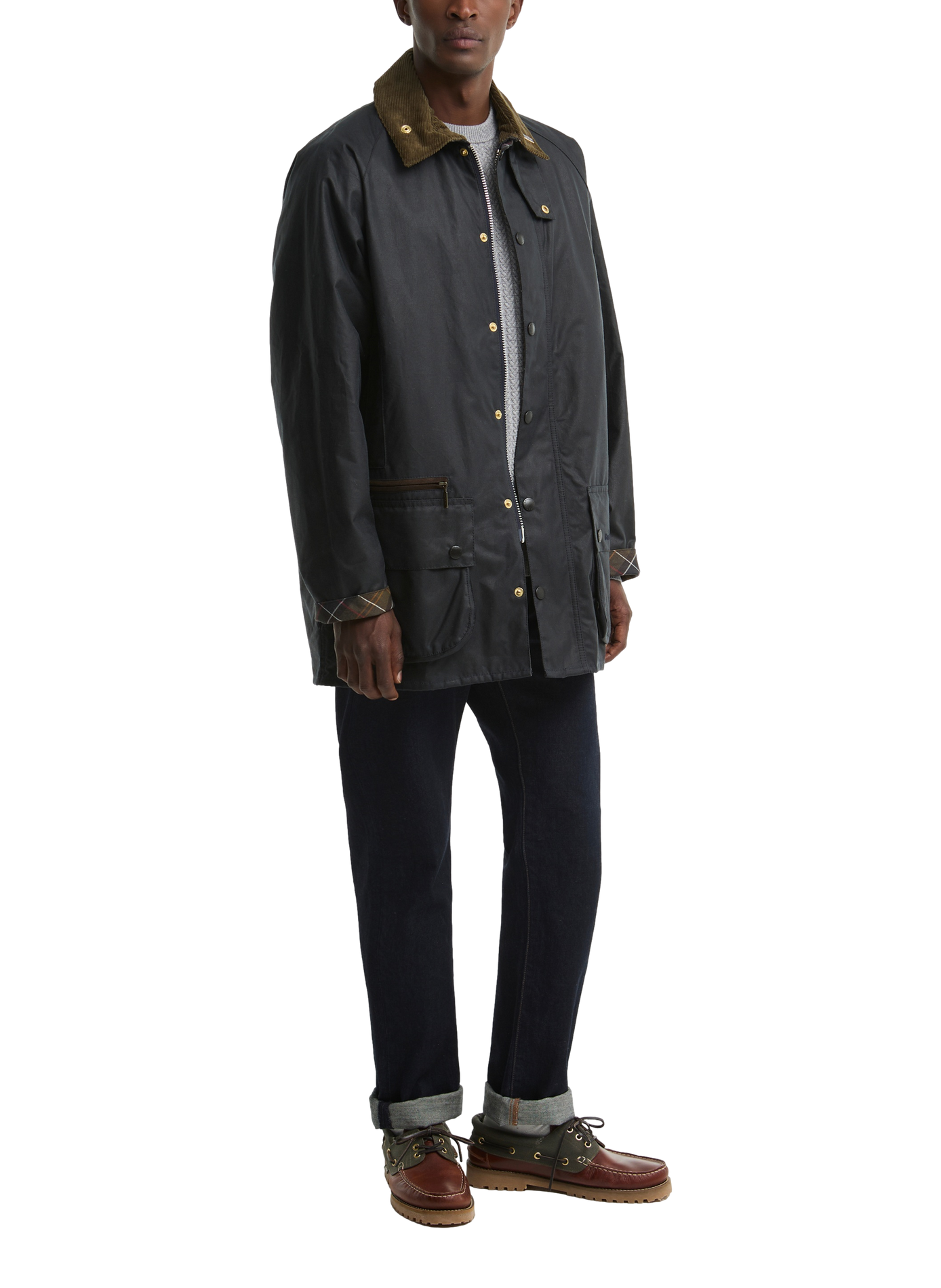 Wachsjacke Icons Beaufort aus Baumwolle BARBOUR Blau