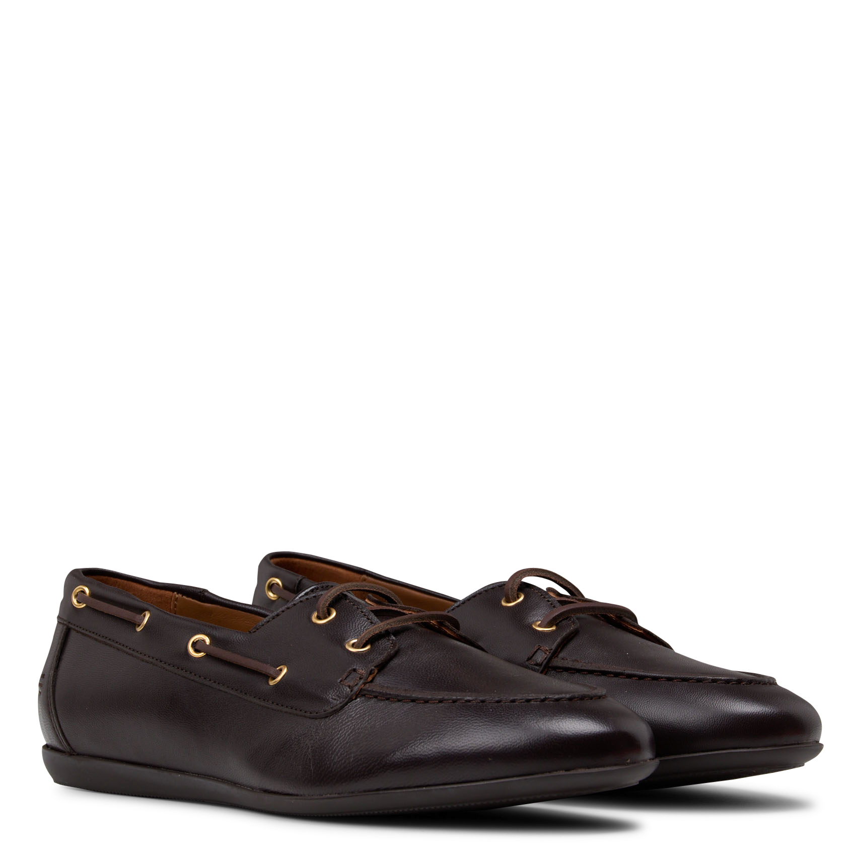 Chaussures bateau unies en cuir betsy BOBBIES Marron