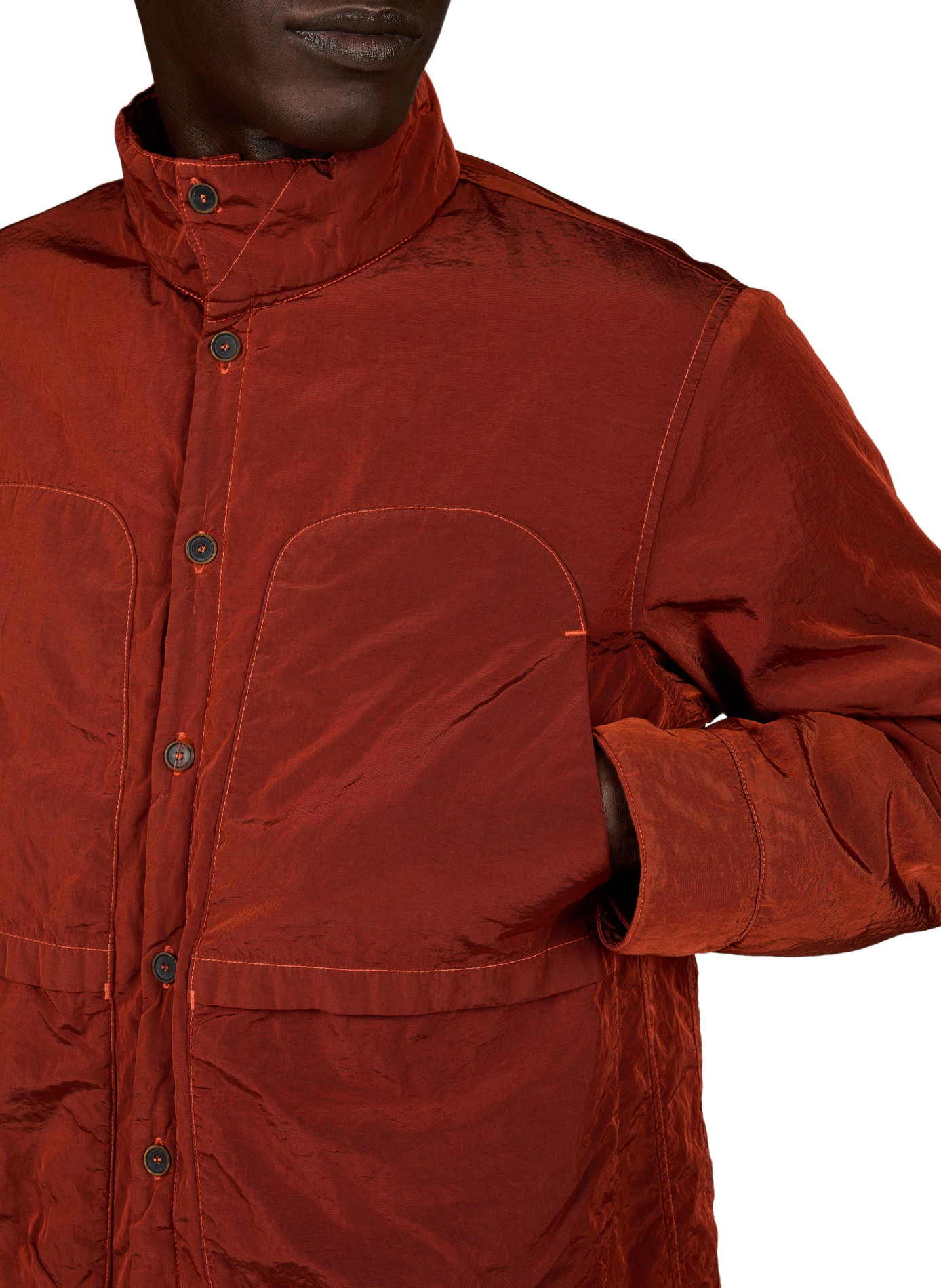 Light straight jacket with high collar RANRA Red