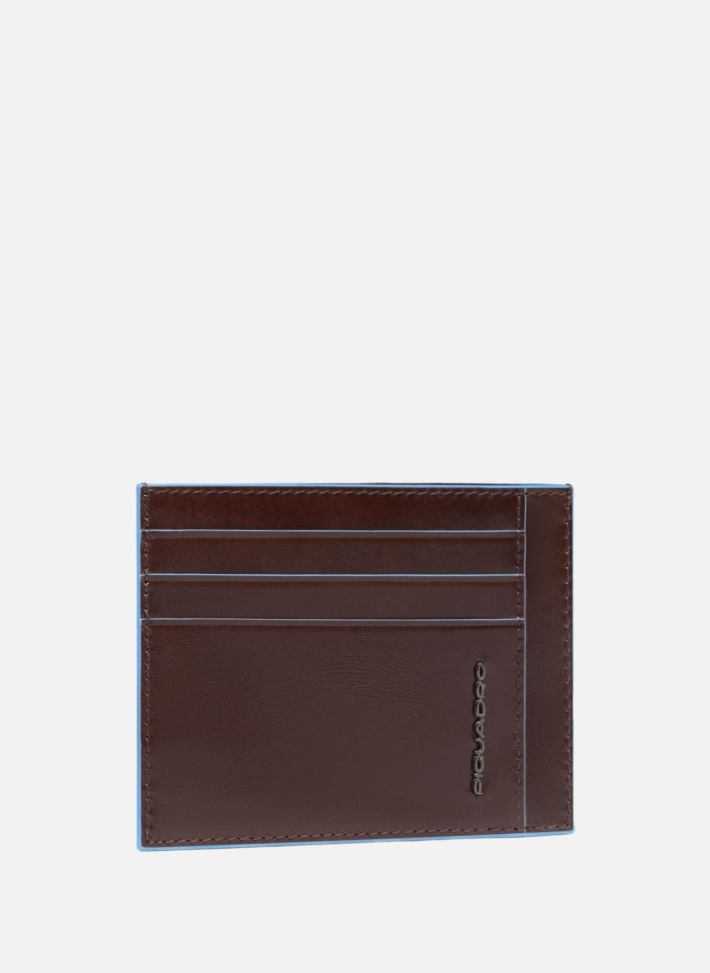 Porte-cartes de crédit homme fin en cuir PIQUADRO Marron