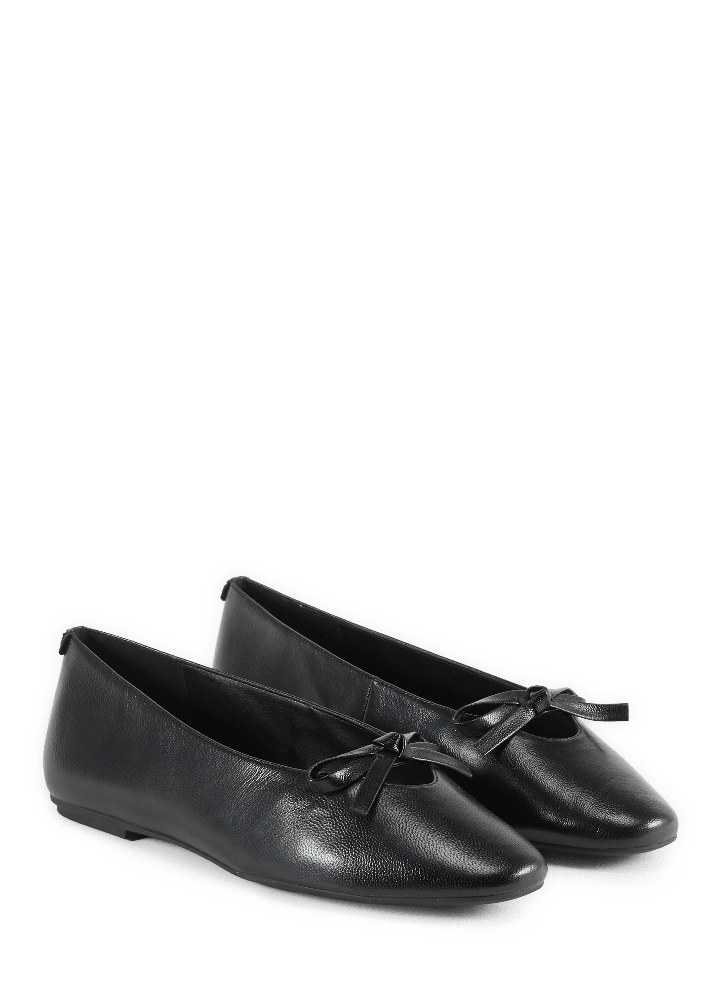 Leather bow ballet flats MICHAEL KORS Black
