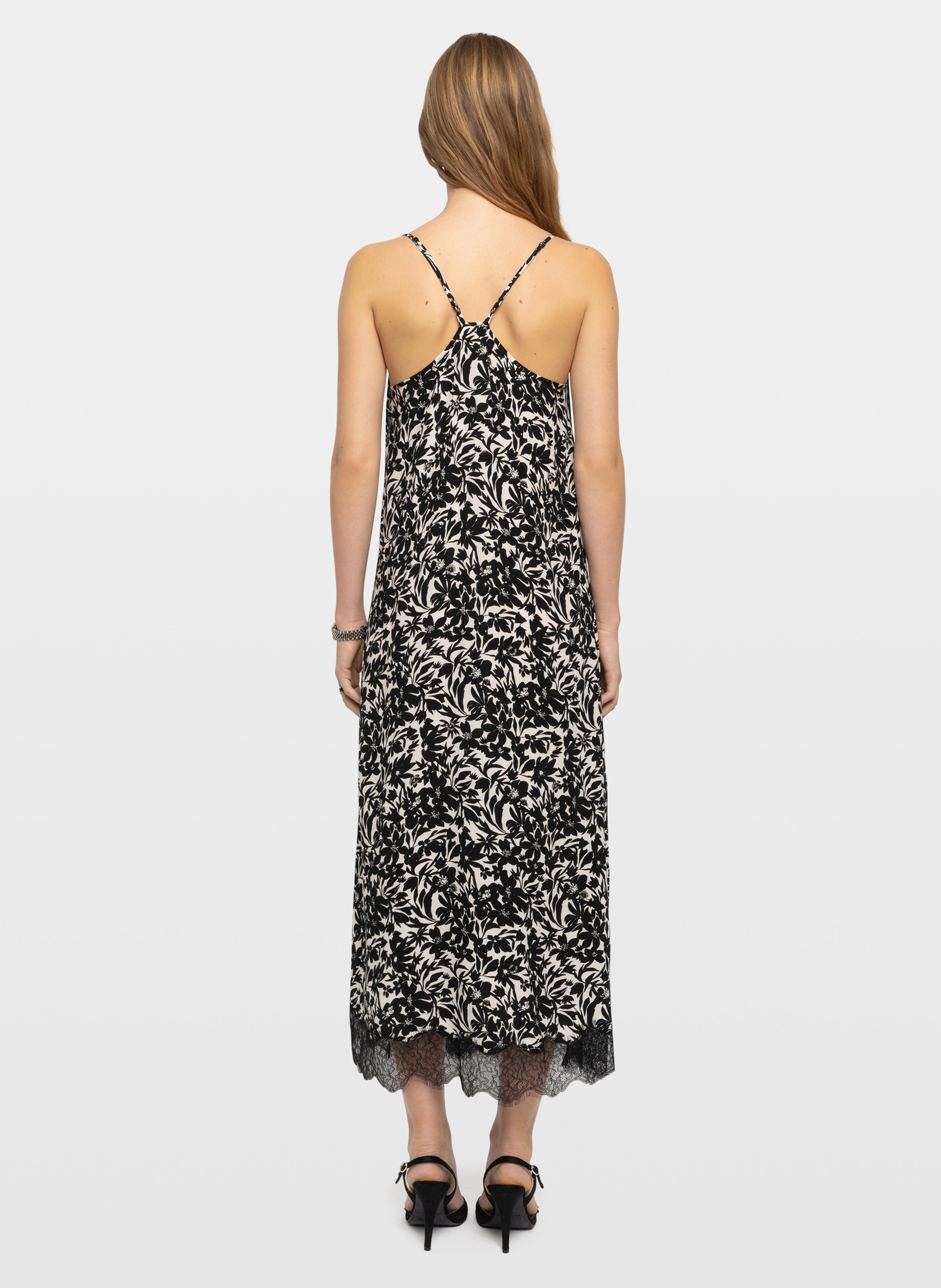 Robe longue encolure v en dentelle respa ZADIG&VOLTAIRE Zwart