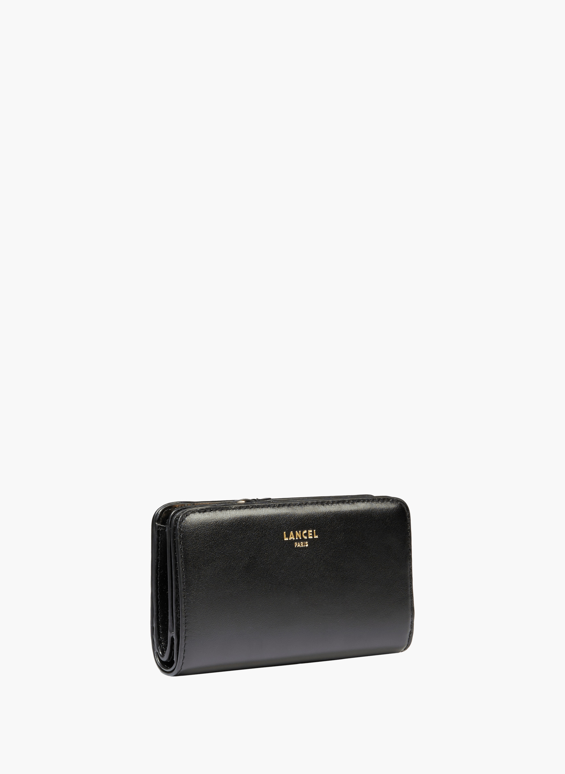 Portefeuille rectangulaire zippé origami de lancel en cuir LANCEL Noir