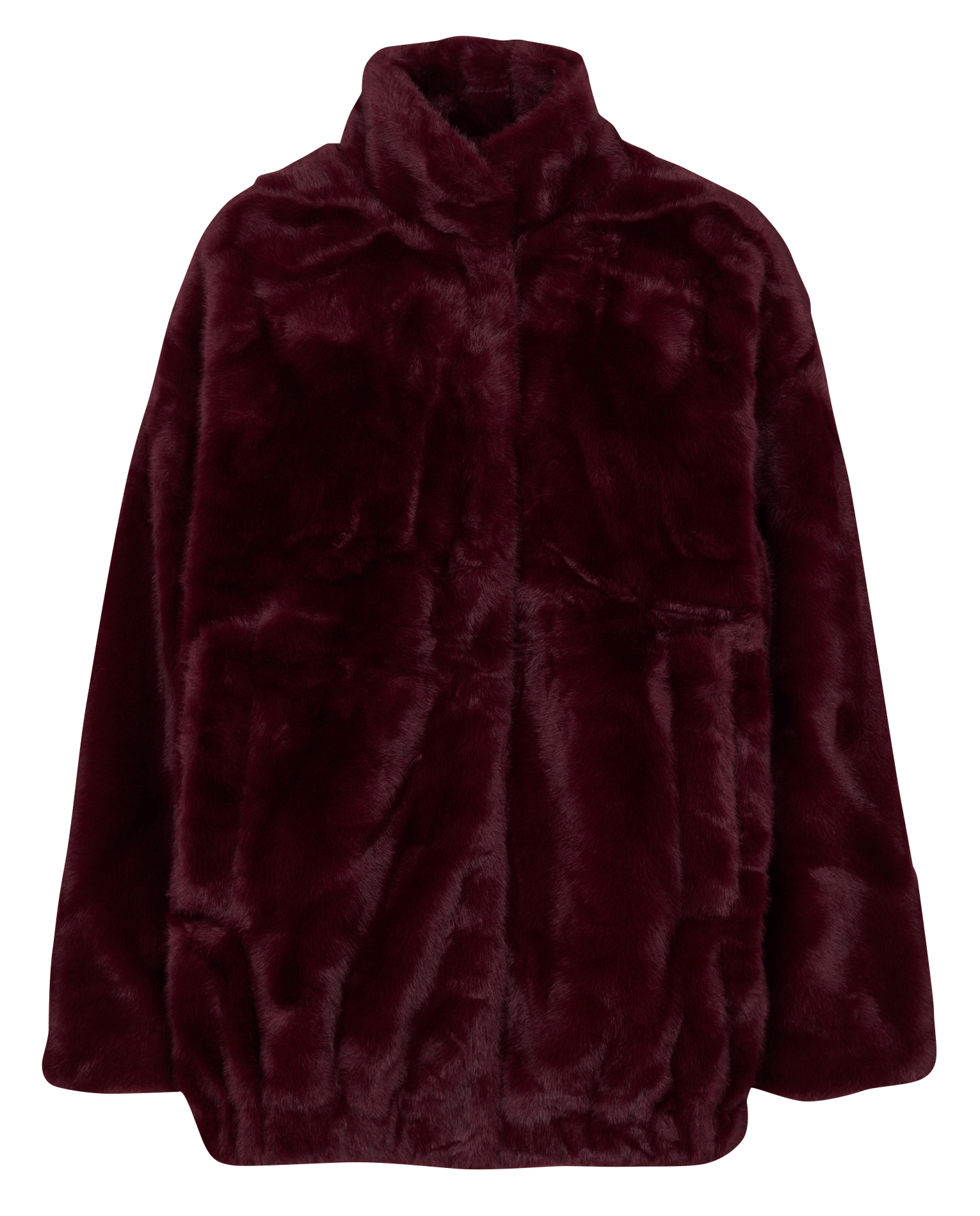 Jas van imitatiebont LA FEE MARABOUTEE Rood