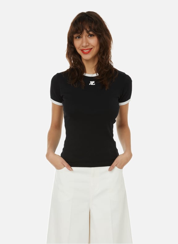 T-SHIRT EN COTON - COURRÈGES pour FEMME | Printemps.com