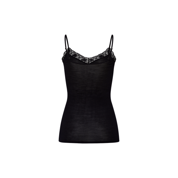 Hanro Waistcoat Top With Thin Straps In Black
