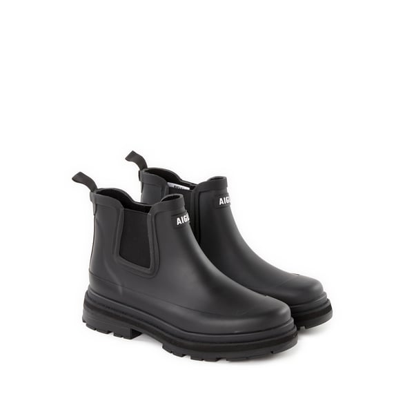 Aigle Soft Rain Ankle Boots In Black