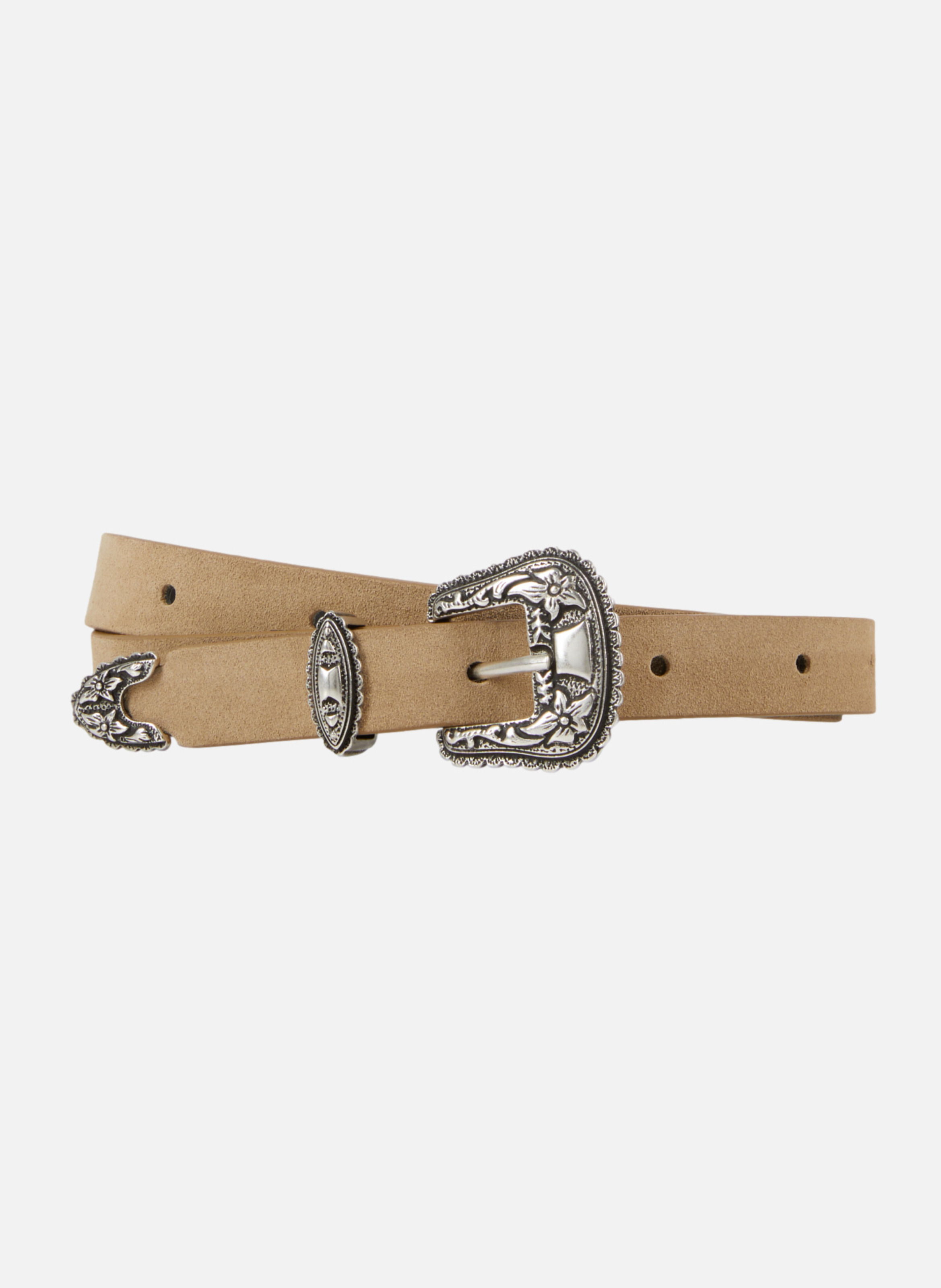 Ceinture fine en cuir avec boucle western MarronTHE KOOPLES