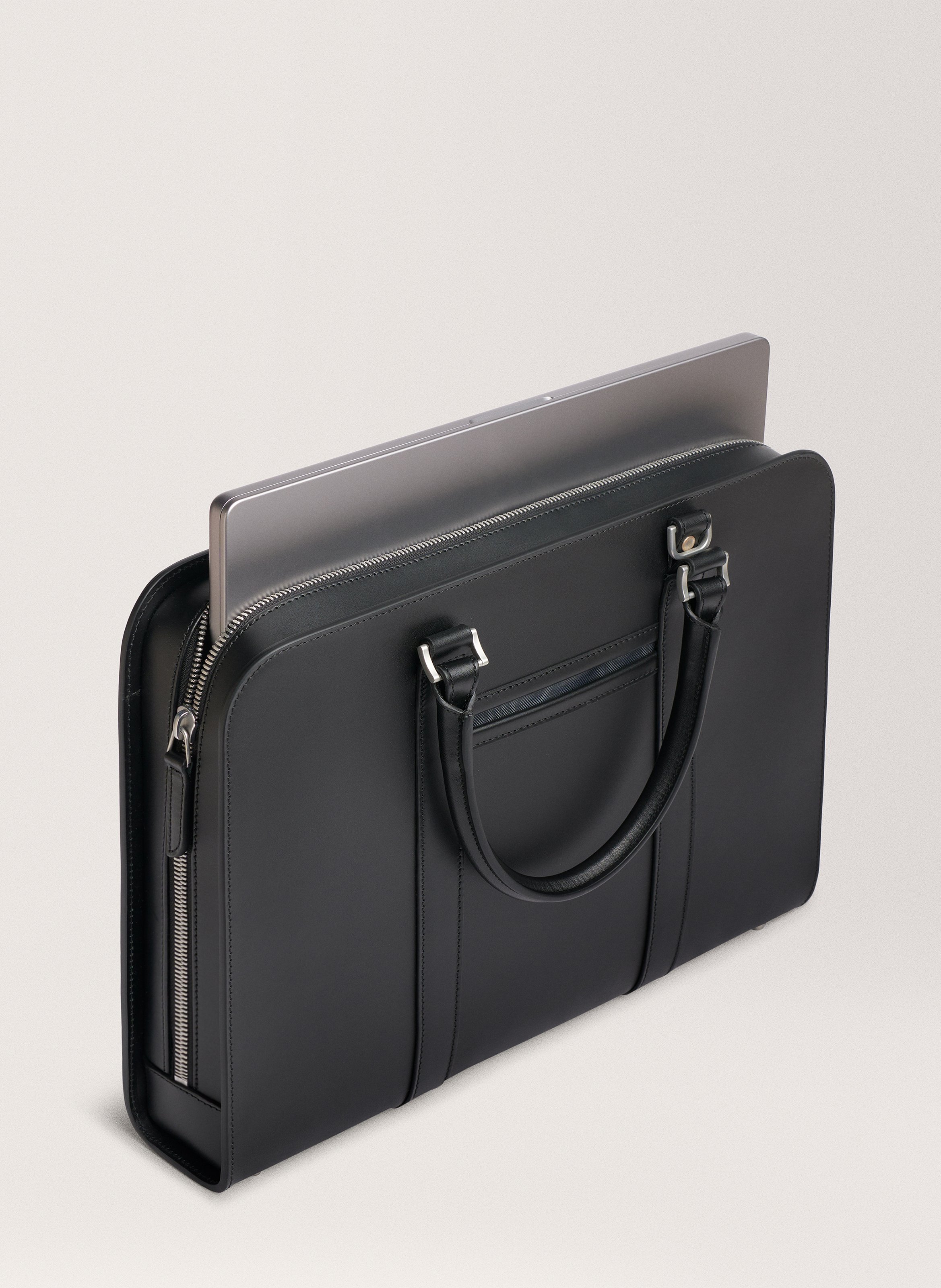 Porte-documents 'Palissy Briefcase' en cuir vachetta CARL FRIEDRIK Noir