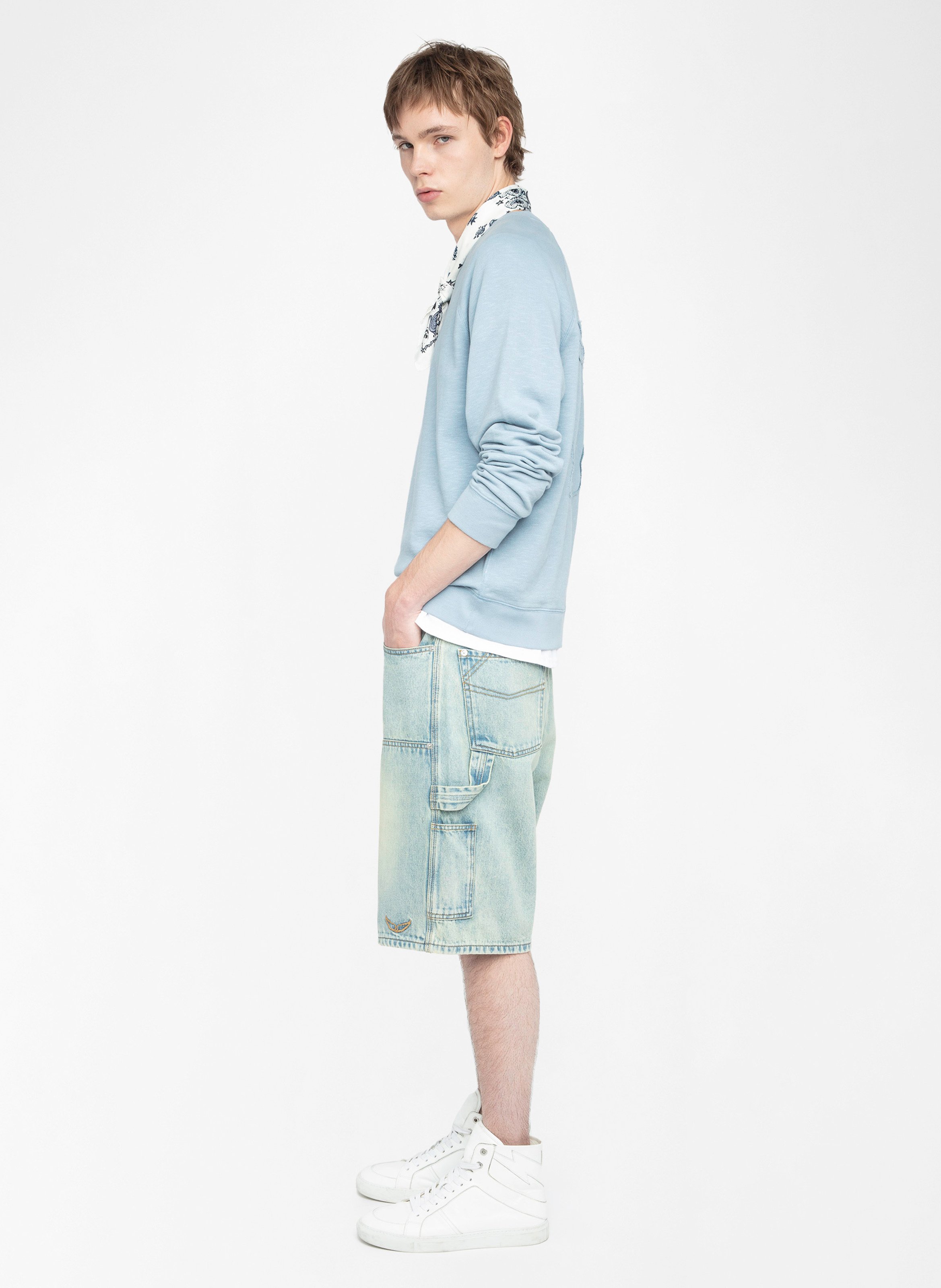 Sweat col rond en coton uppy ZADIG&VOLTAIRE Bleu