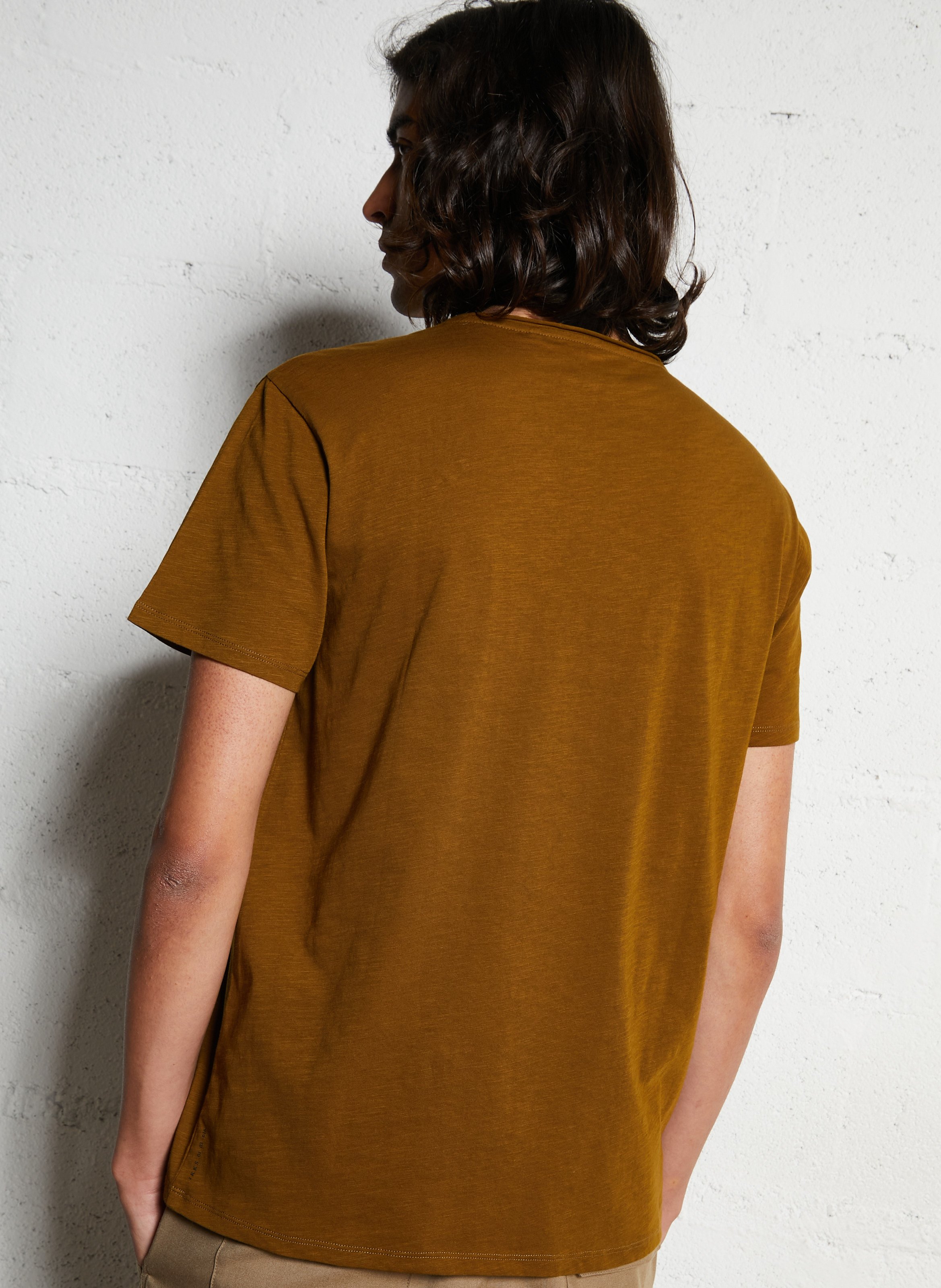 Tee-shirt droit col rond manches courtes IKKS Jaune