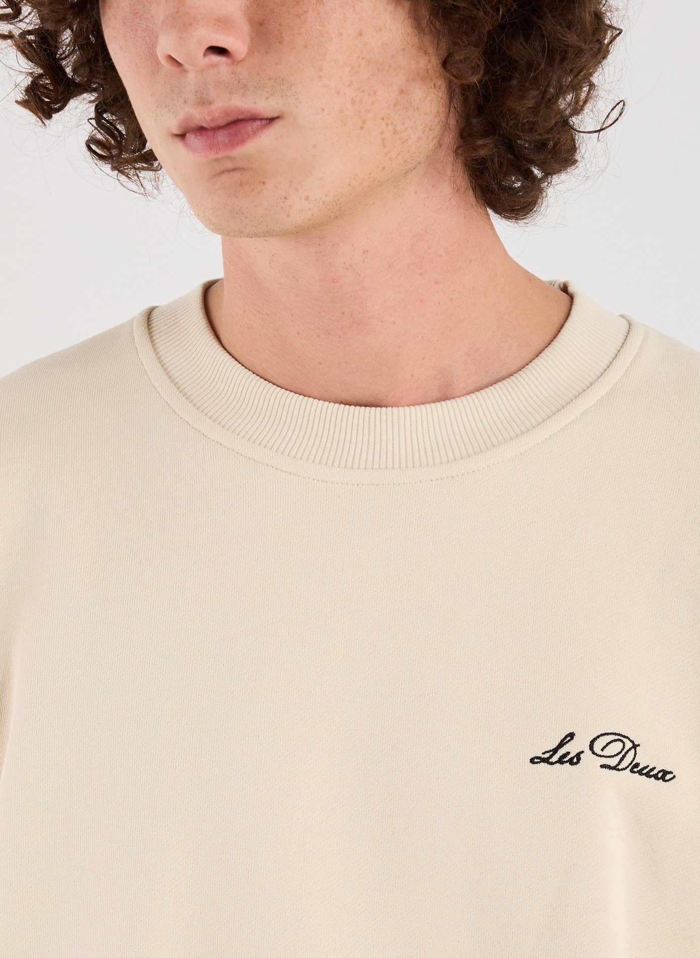 Sweat ample brodé en coton LES DEUX Blanc