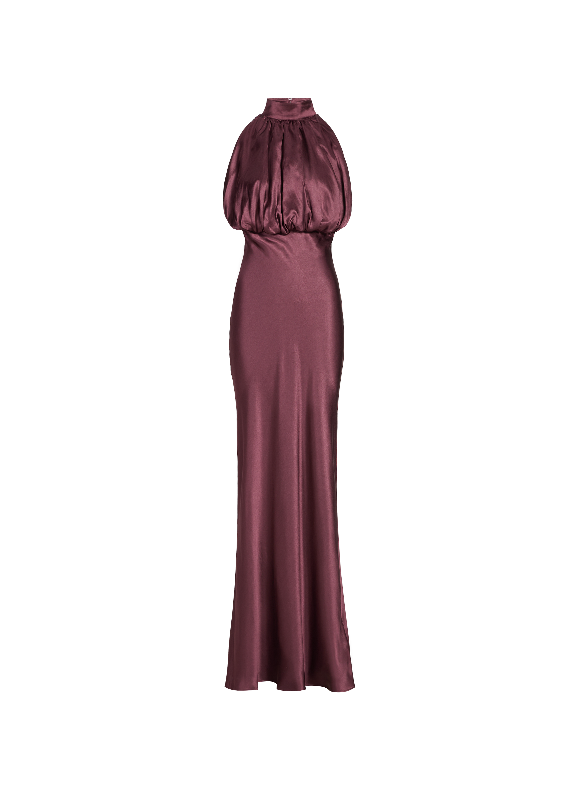 Robe longue en soie ROTATE Rouge