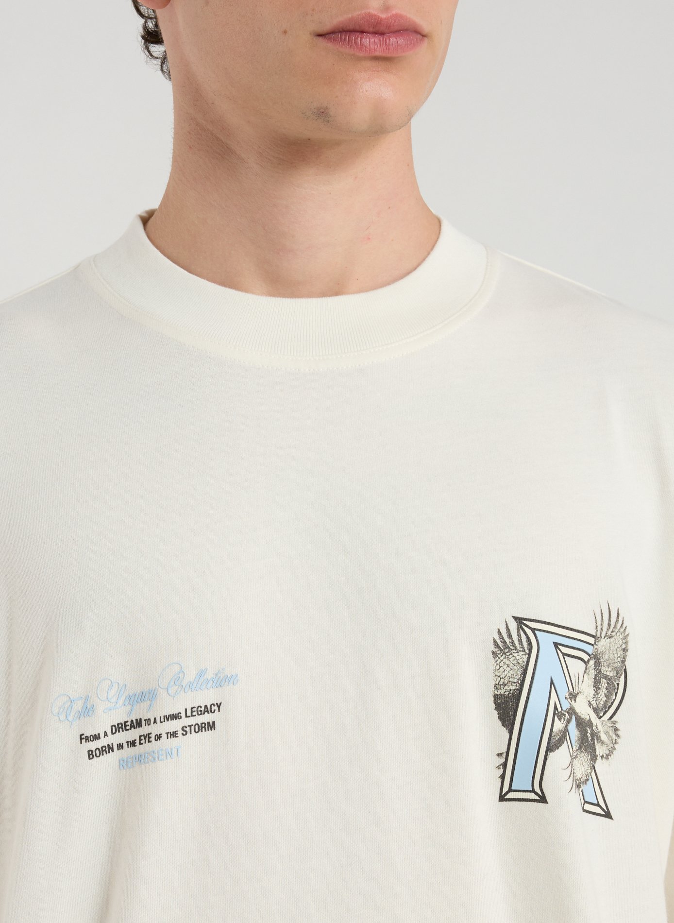 Biker-style cotton t-shirt REPRESENT White