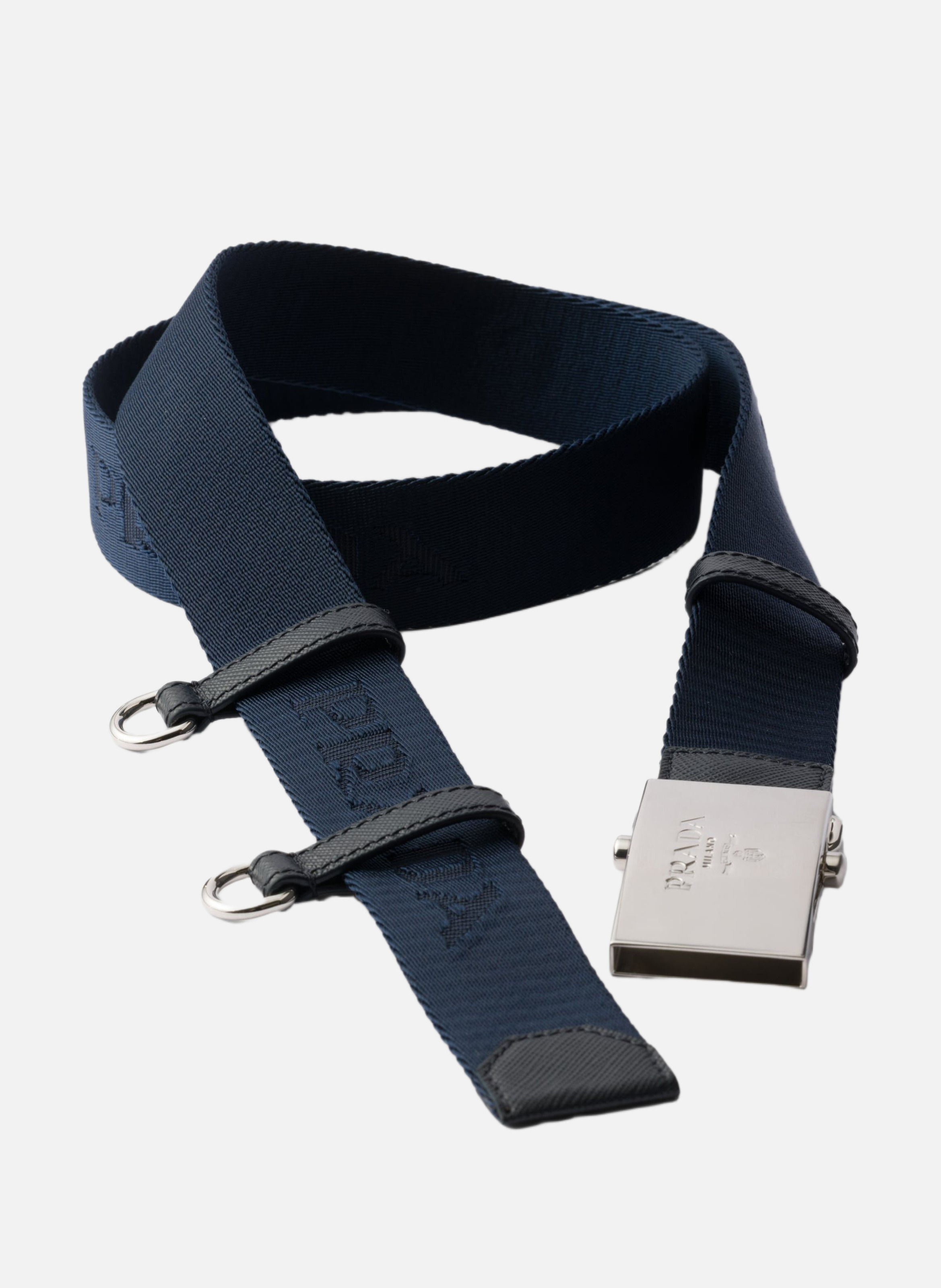 Ceinture en ruban de coton PRADA Bleu