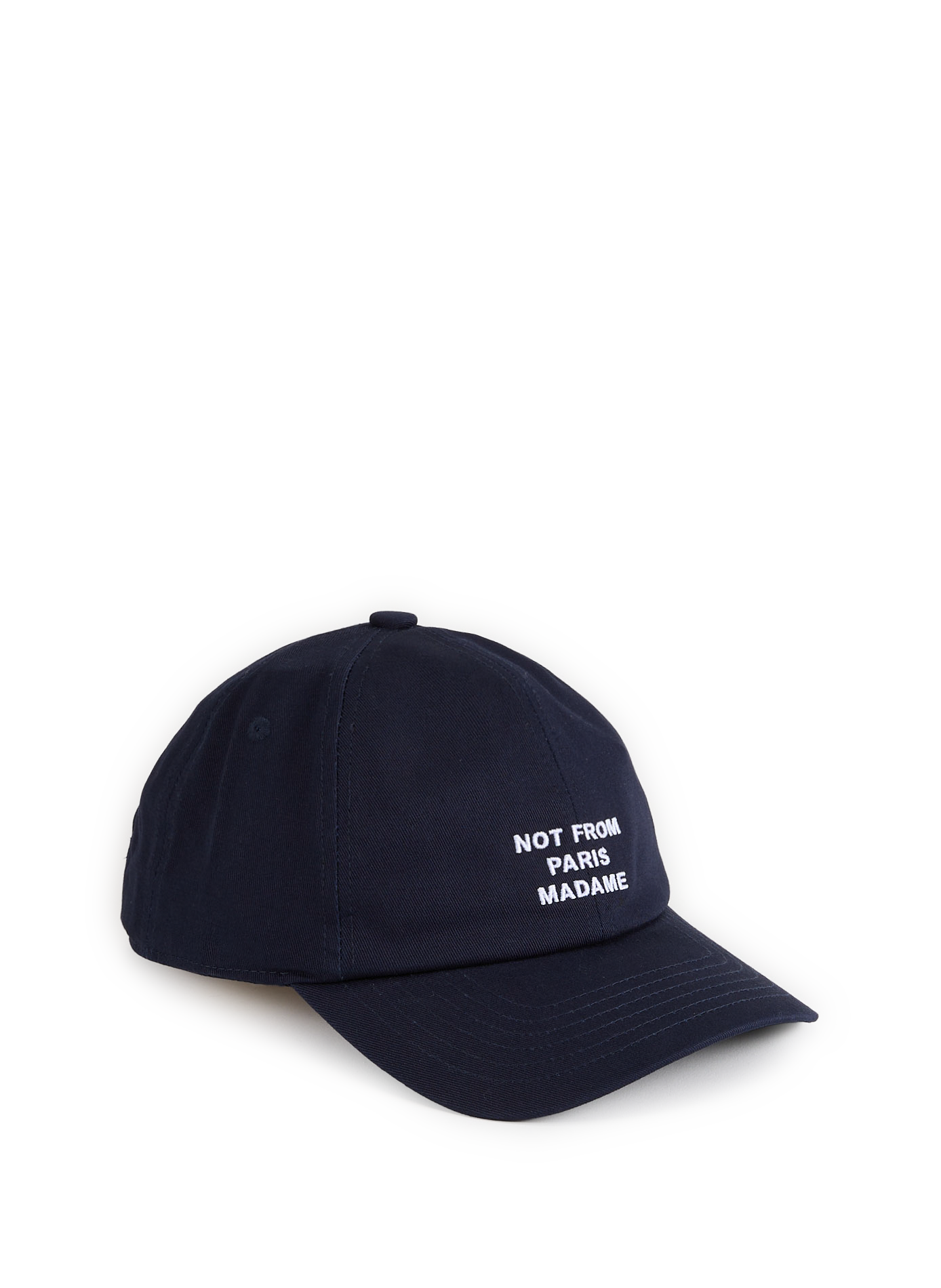 DROLE DE MONSIEUR Embroidered Slogan Cap Blue