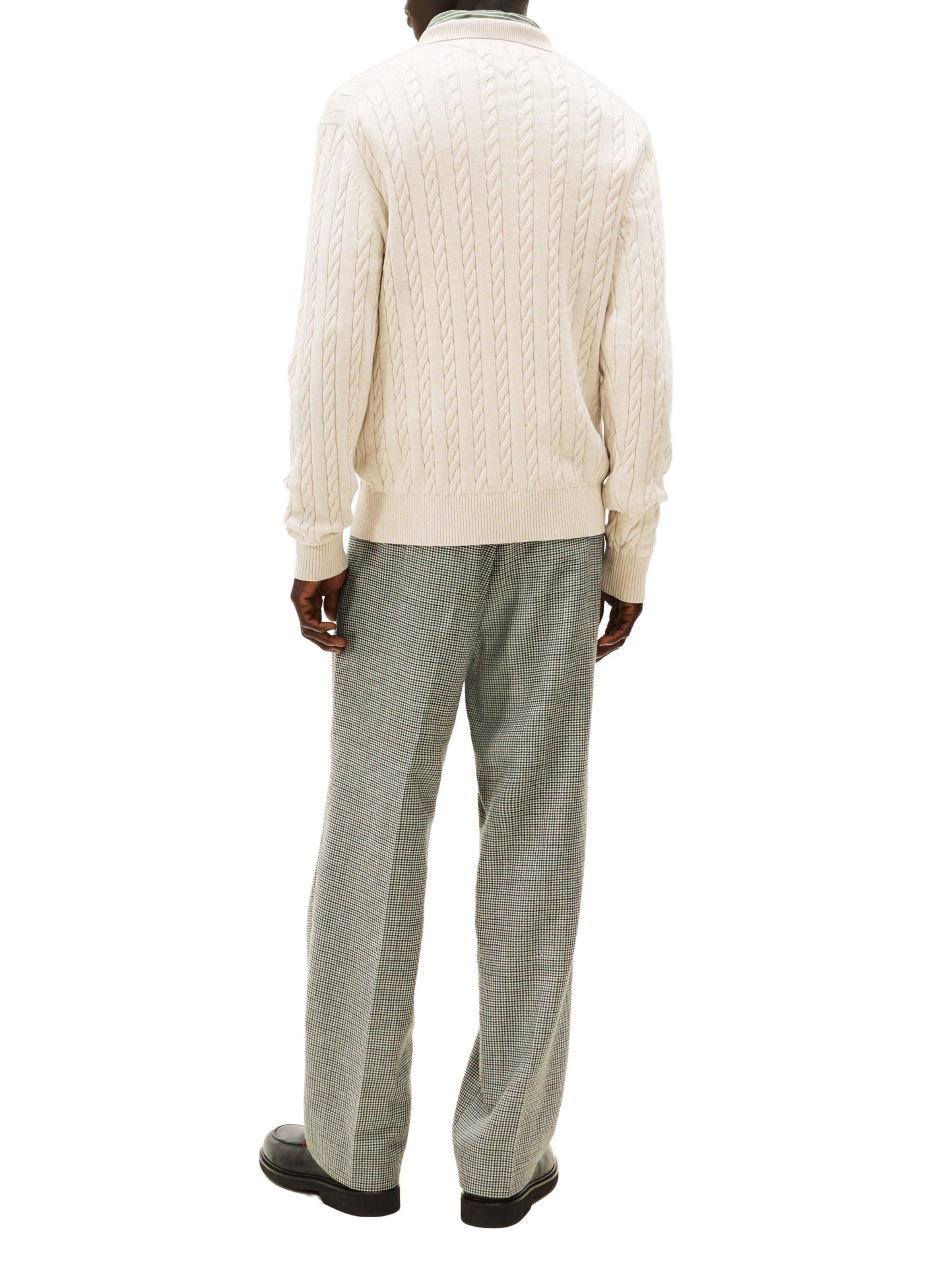 Twisted knit V-neck buttoned sweater TOMMY HILFIGER Beige