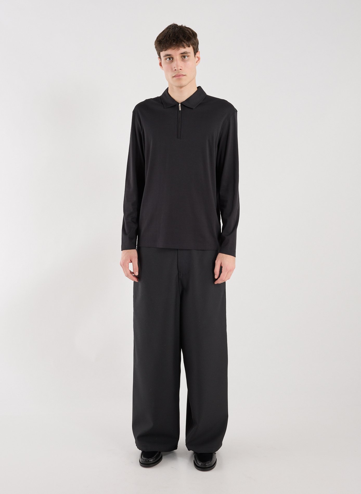 Wool zip-neck jumper STRELLSON Black