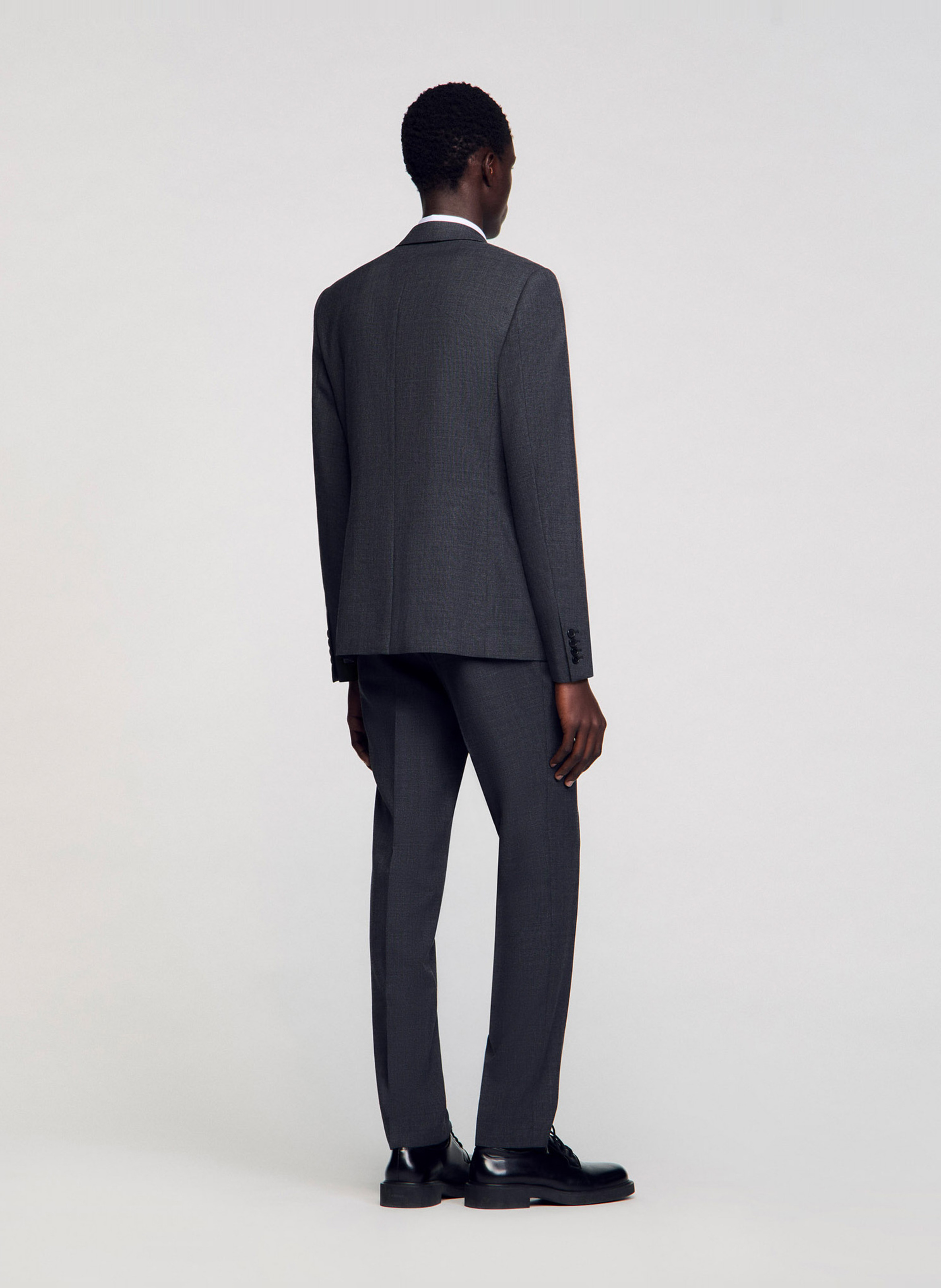 Veste col tailleur en laine SANDRO Gris