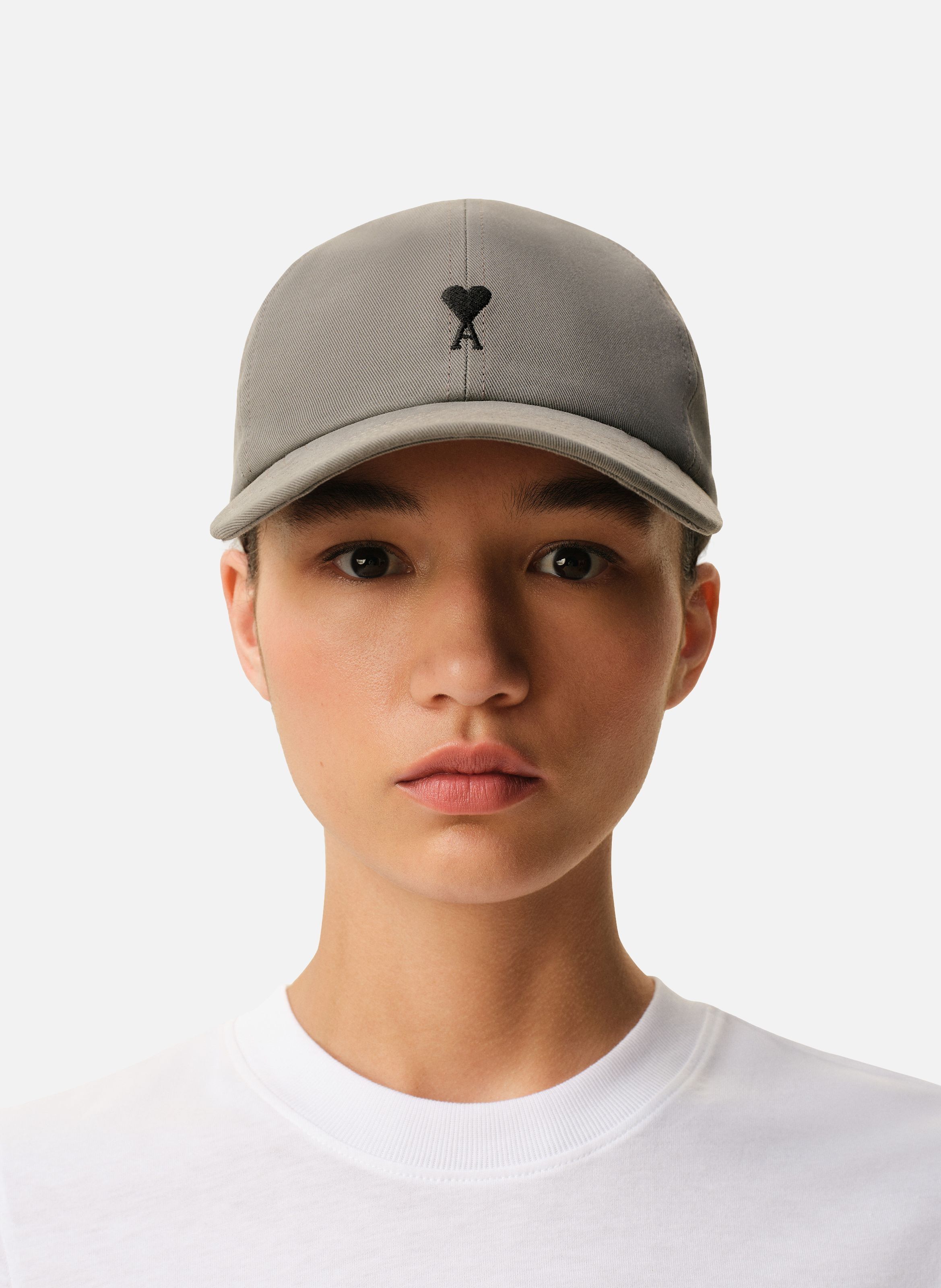 Casquette ami de coeur unisexe en coton AMI PARIS Gris