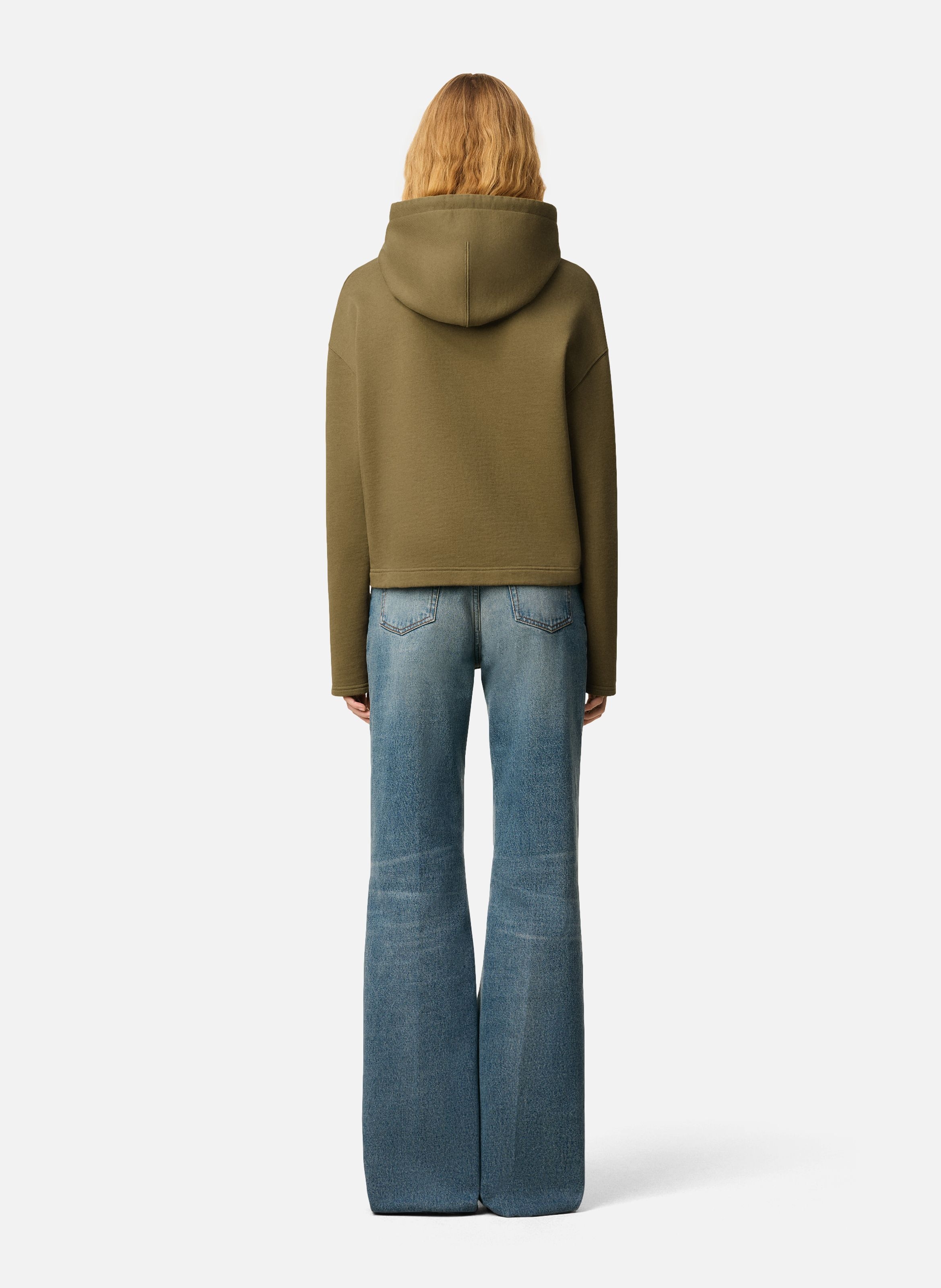 Hoodie ami de coeur contrasté en coton AMI PARIS Vert