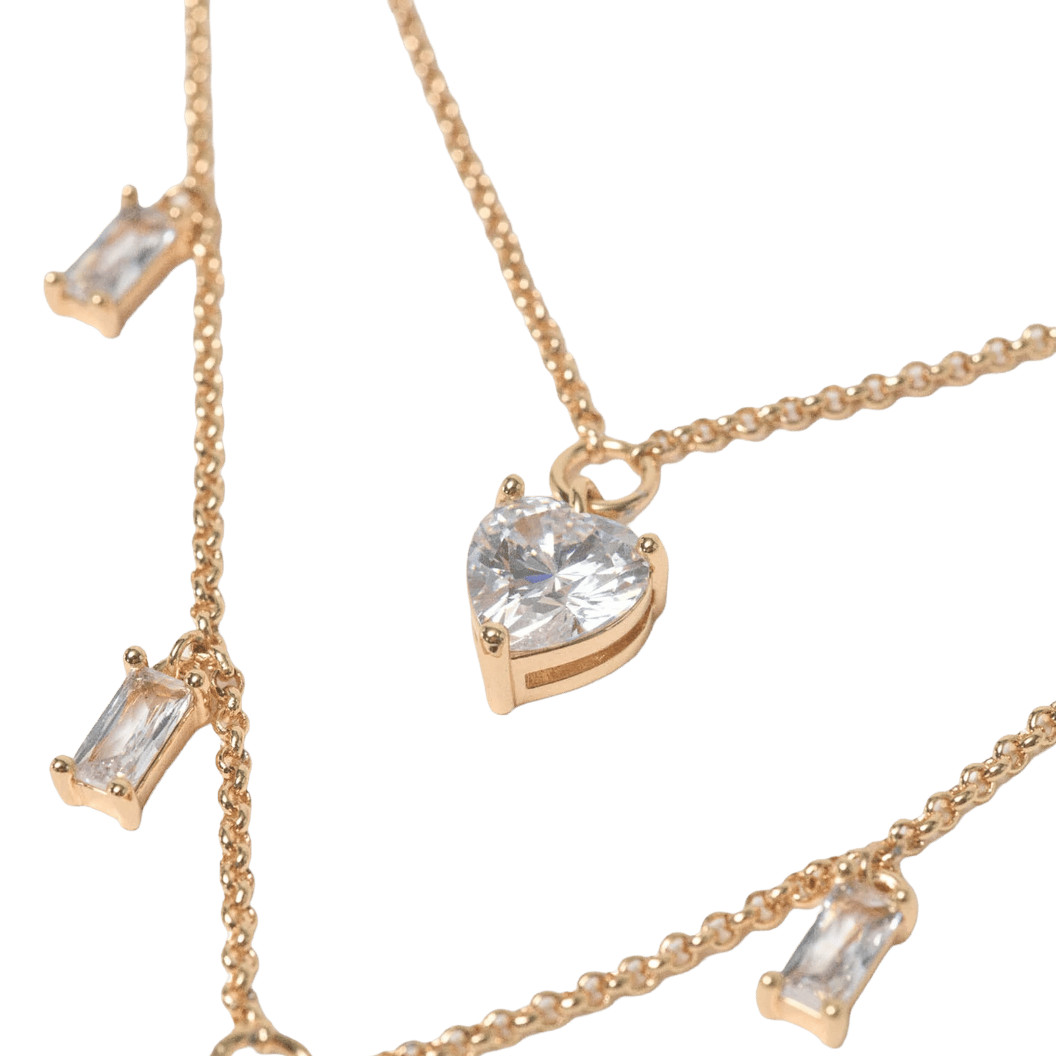 Collier à chaînes strass MAJE Doré