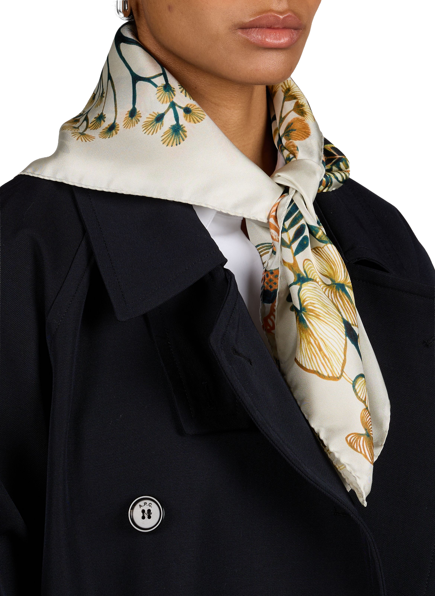 Carré de soie imprimé AU PRINTEMPS PARIS Multicolore