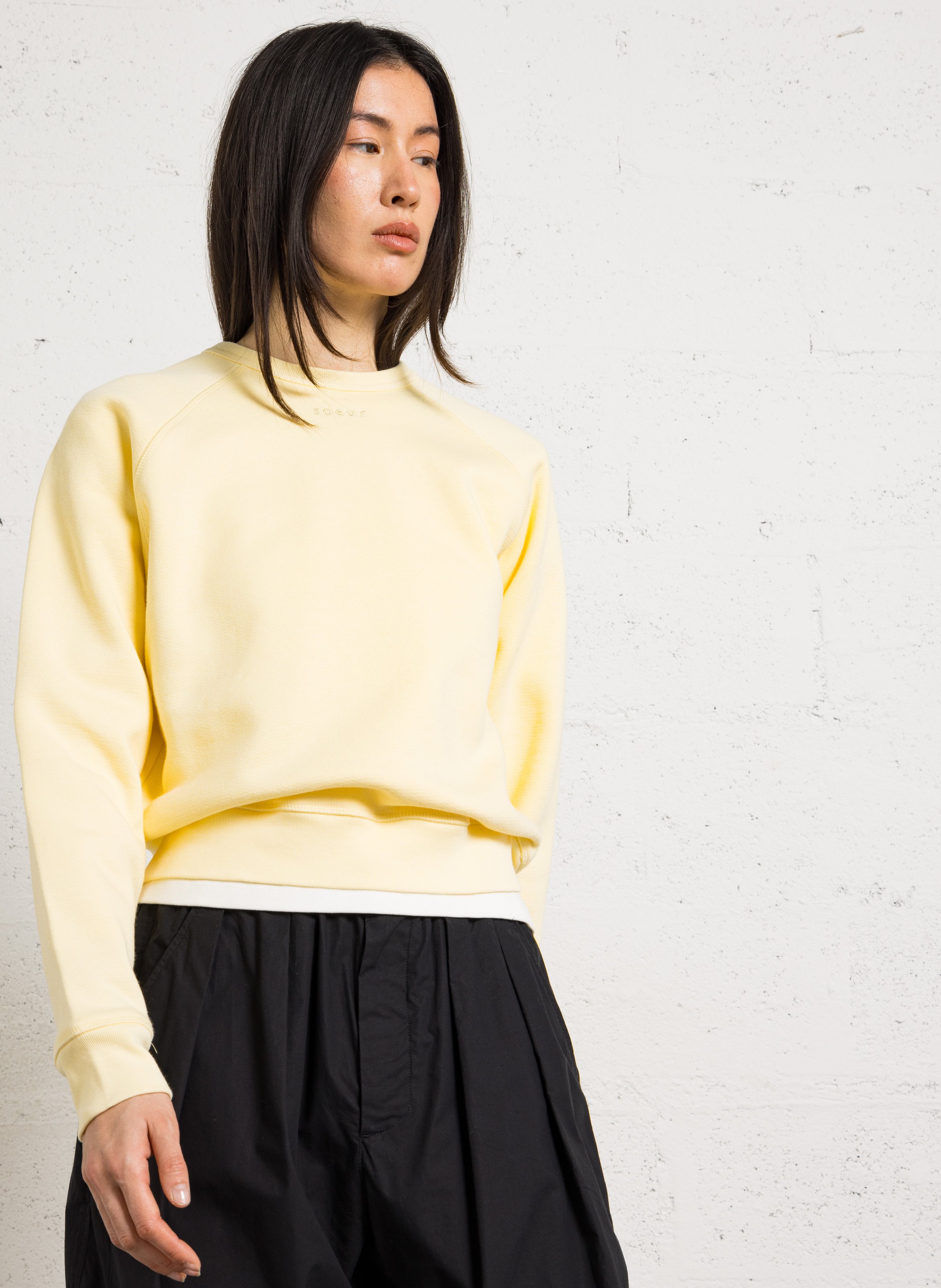 Sweat droit en coton bio artemis SOEUR Jaune