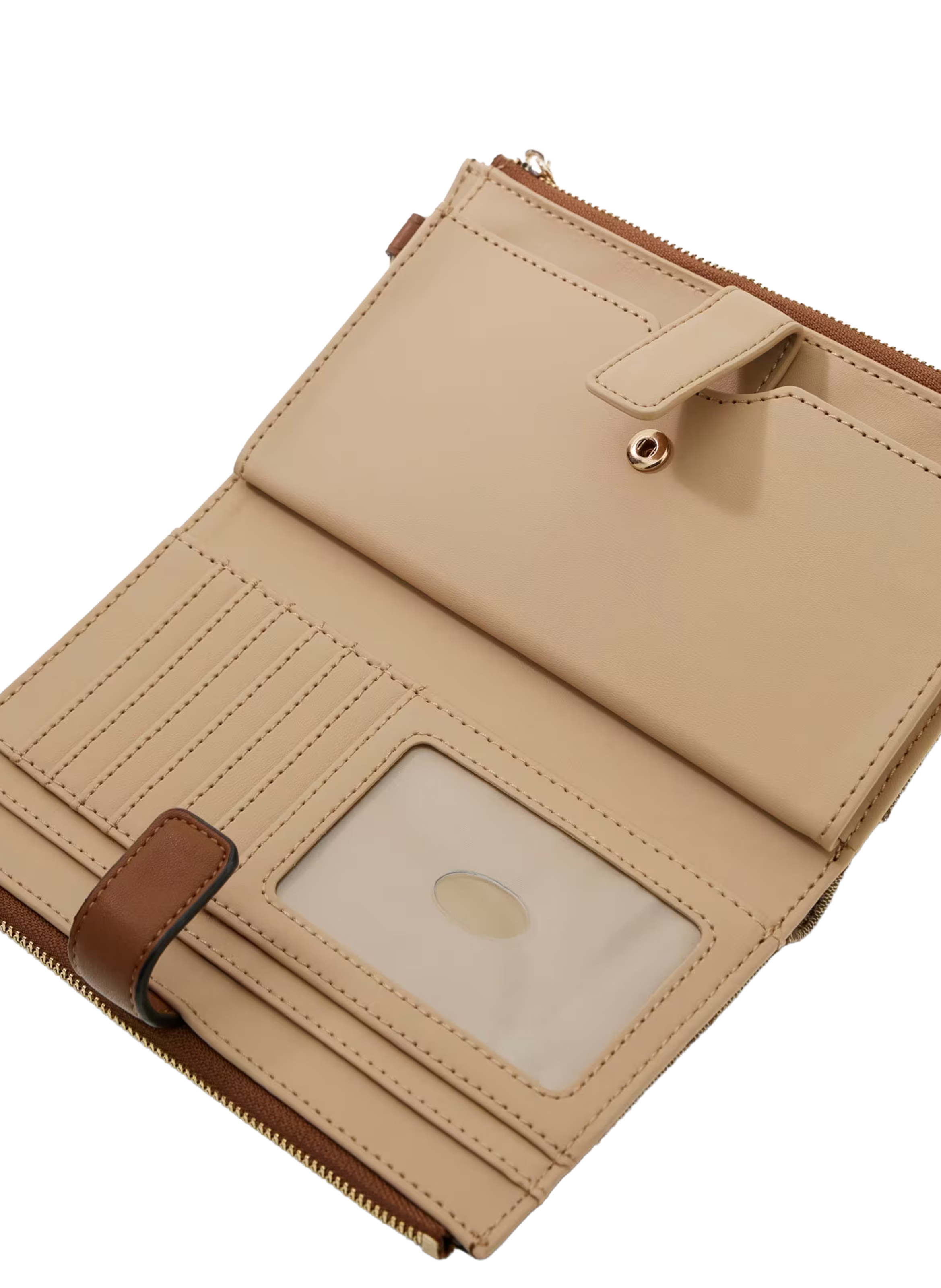 Portefeuille logotypé avec zip GUESS Marron