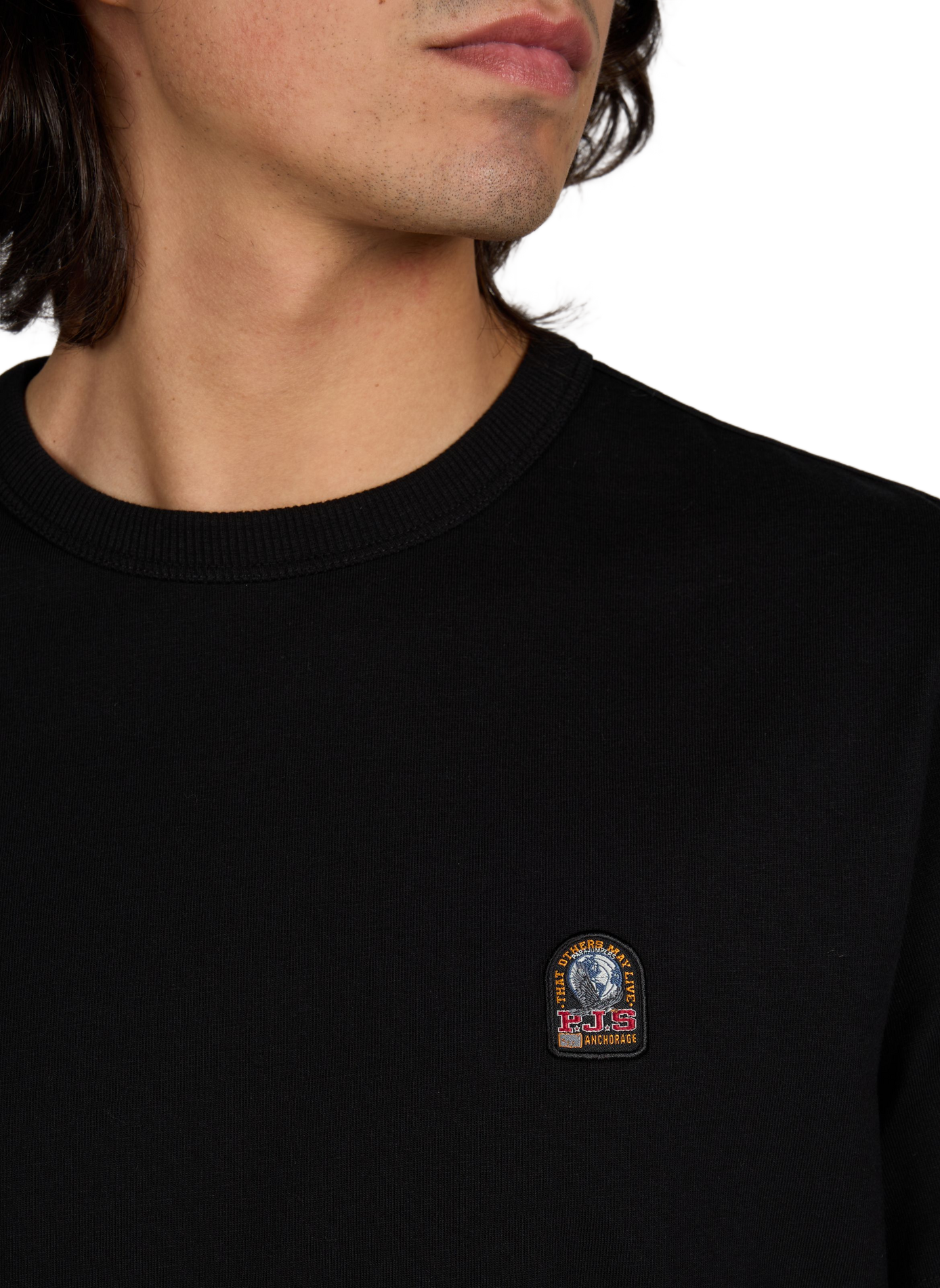 T-shirt Elio à col rond en coton PARAJUMPERS Noir