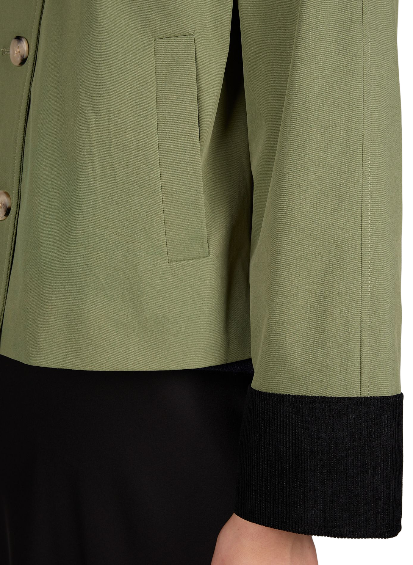 Straight jacket with contrasting collar and cuffs VILA Green