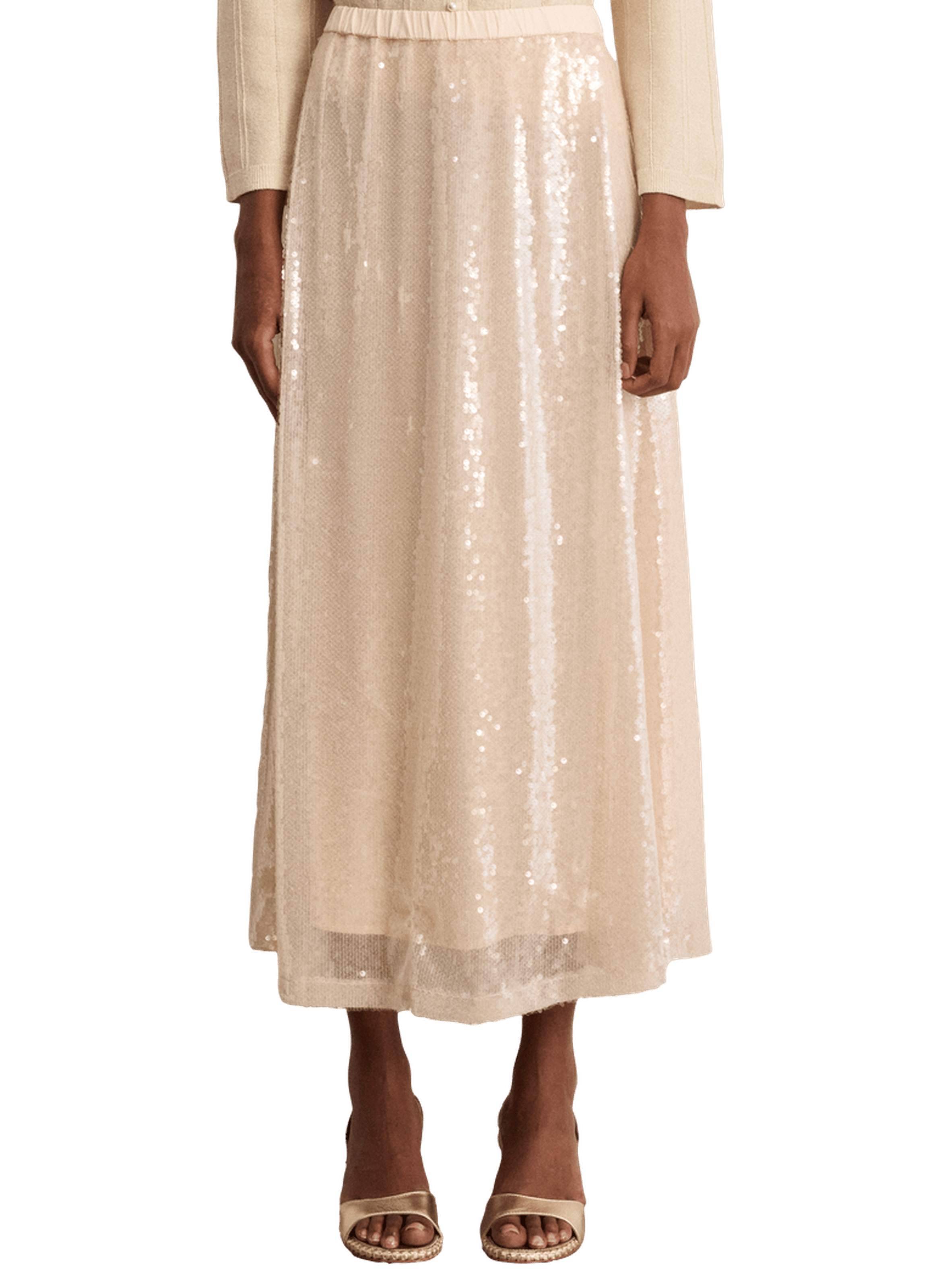Jupe longue à sequins - nolie PABLO Beige
