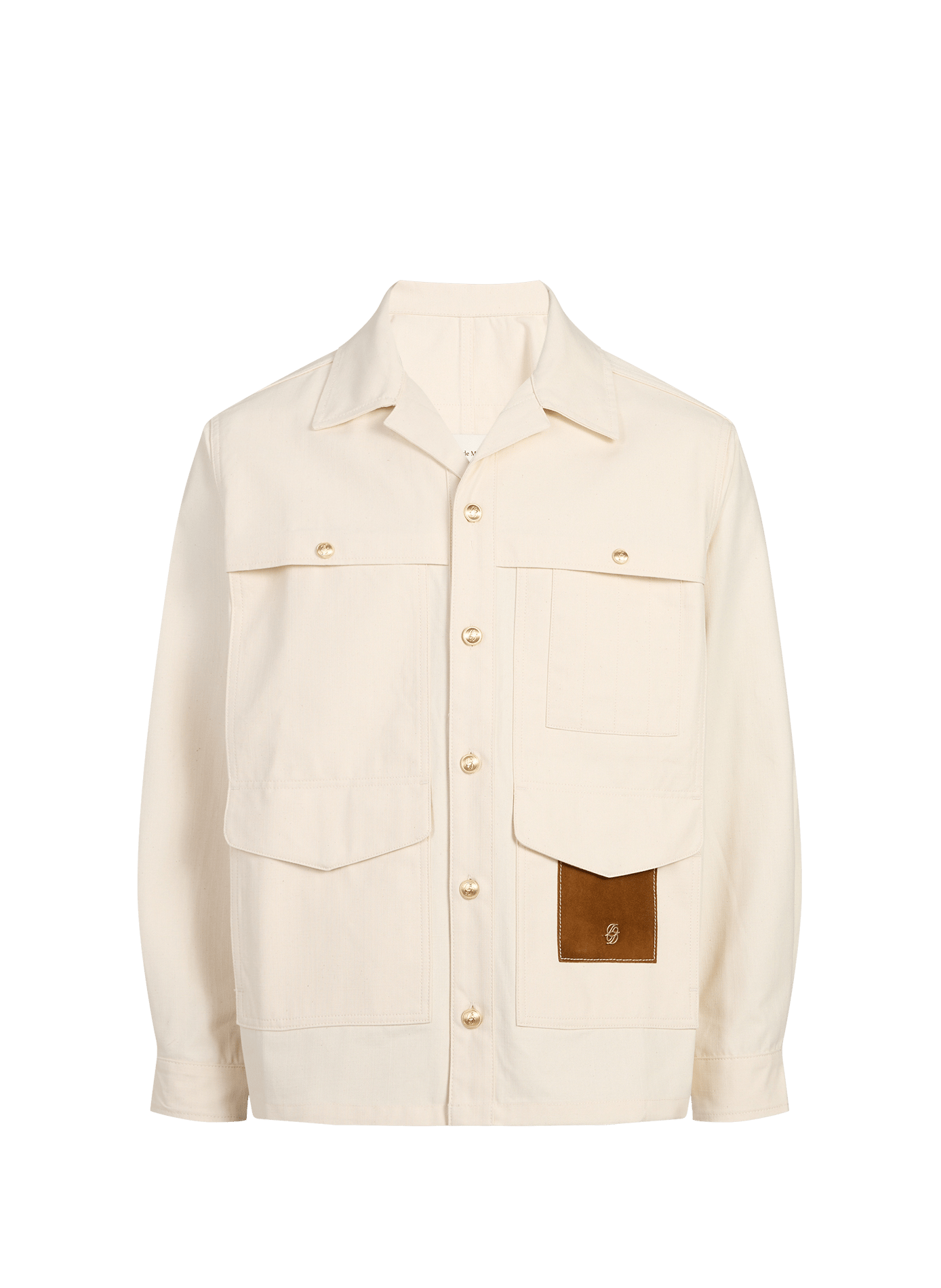 Veste à col cubain en coton DROLE DE MONSIEUR Beige