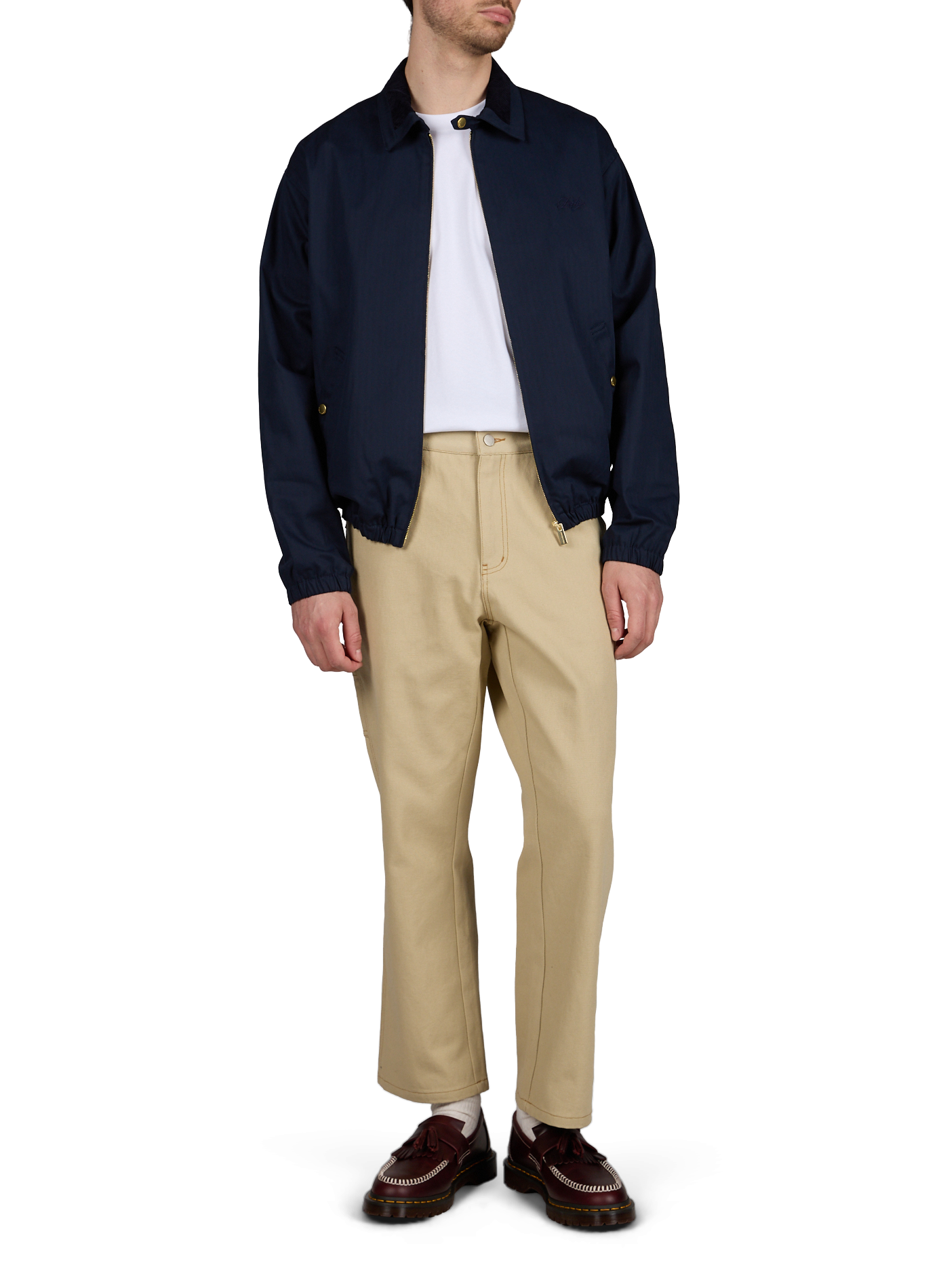 Corduroy collar jacket in blended cotton DROLE DE MONSIEUR Blue