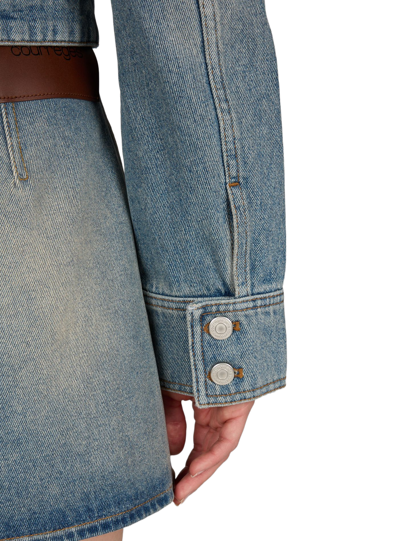 Denim blended cotton jacket COURRÈGES Blue