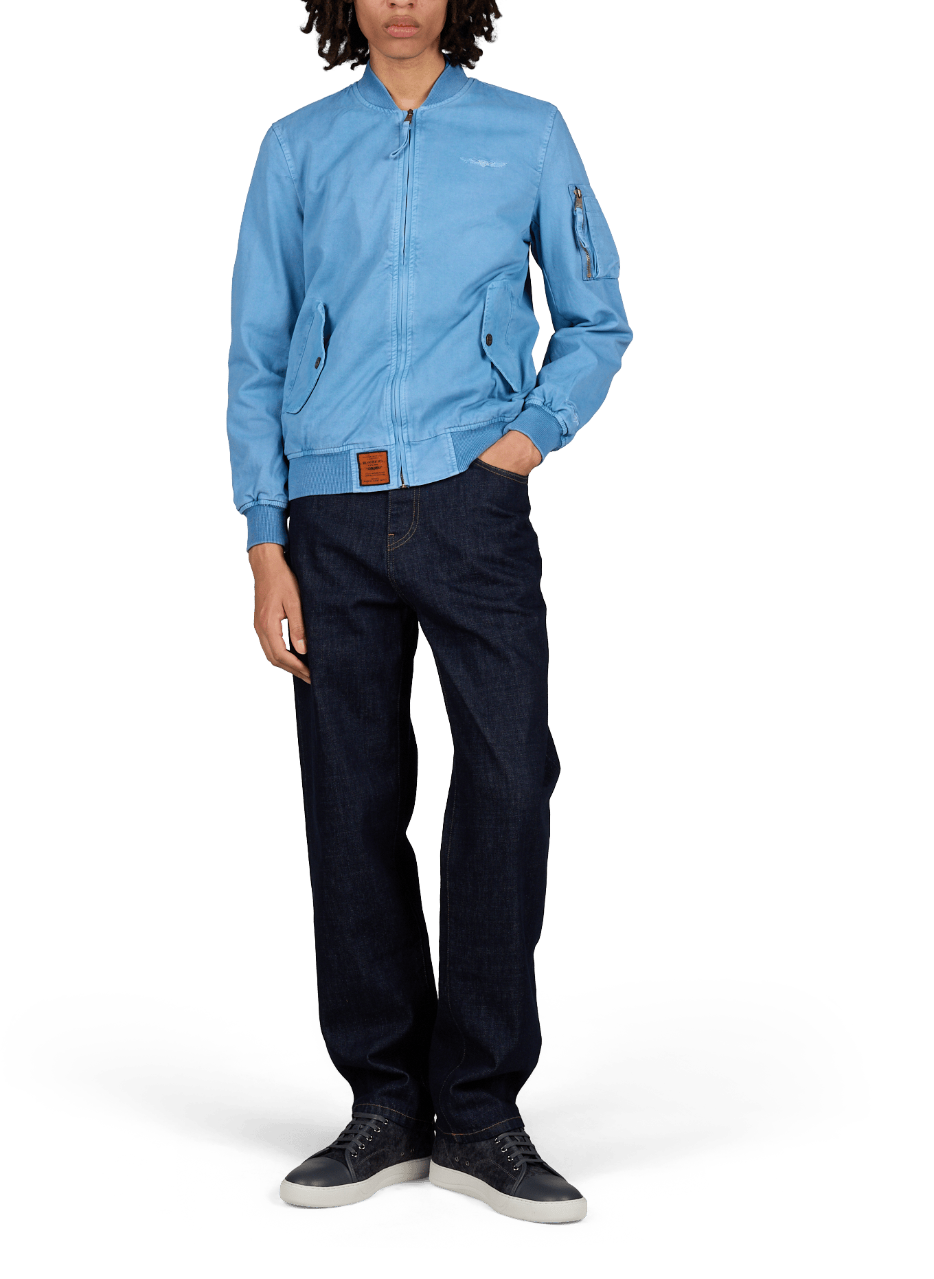 Straight cotton bomber BOMBERS ORIGINAL Blue