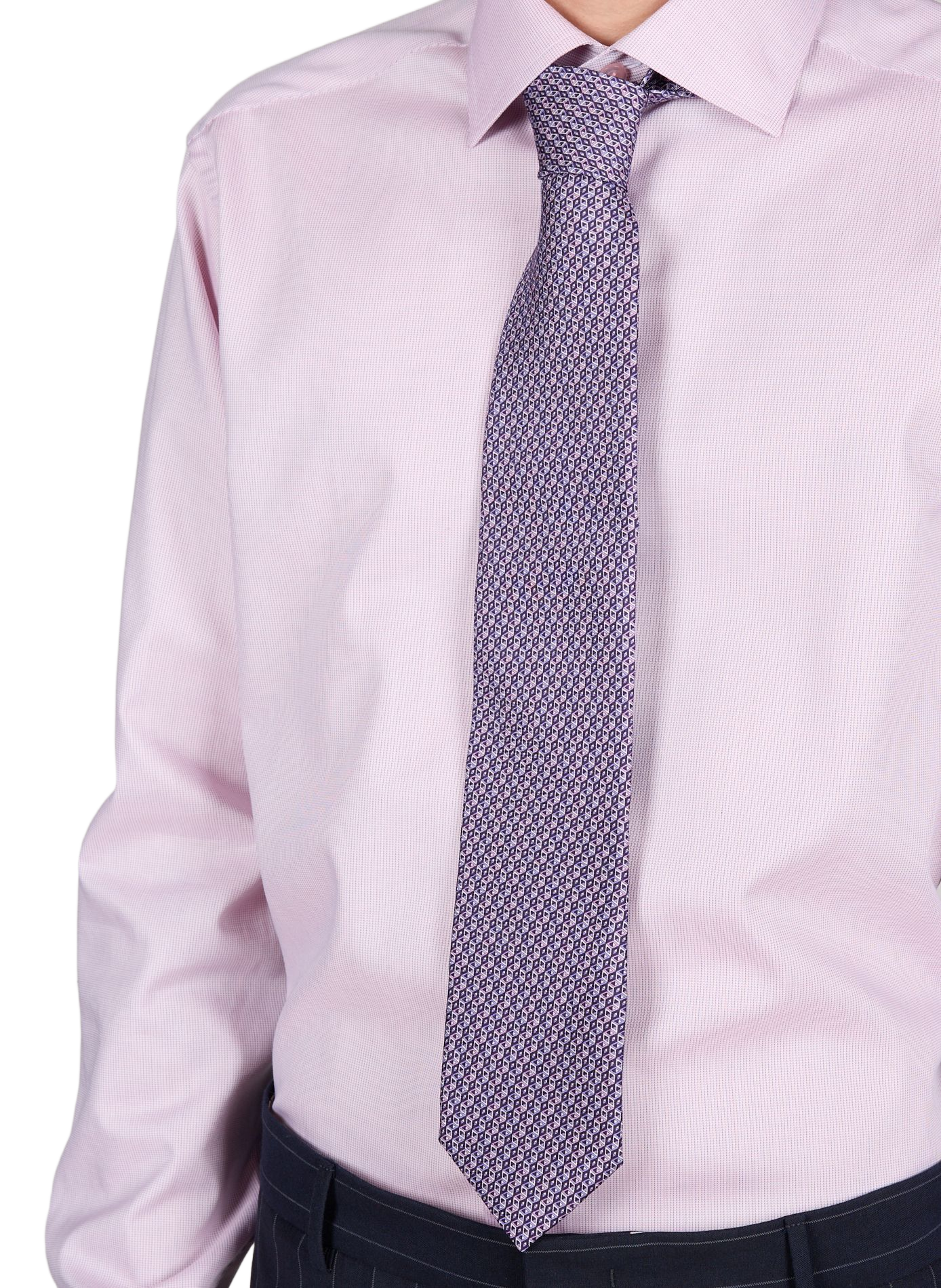 Silk patterned tie ETON Purple