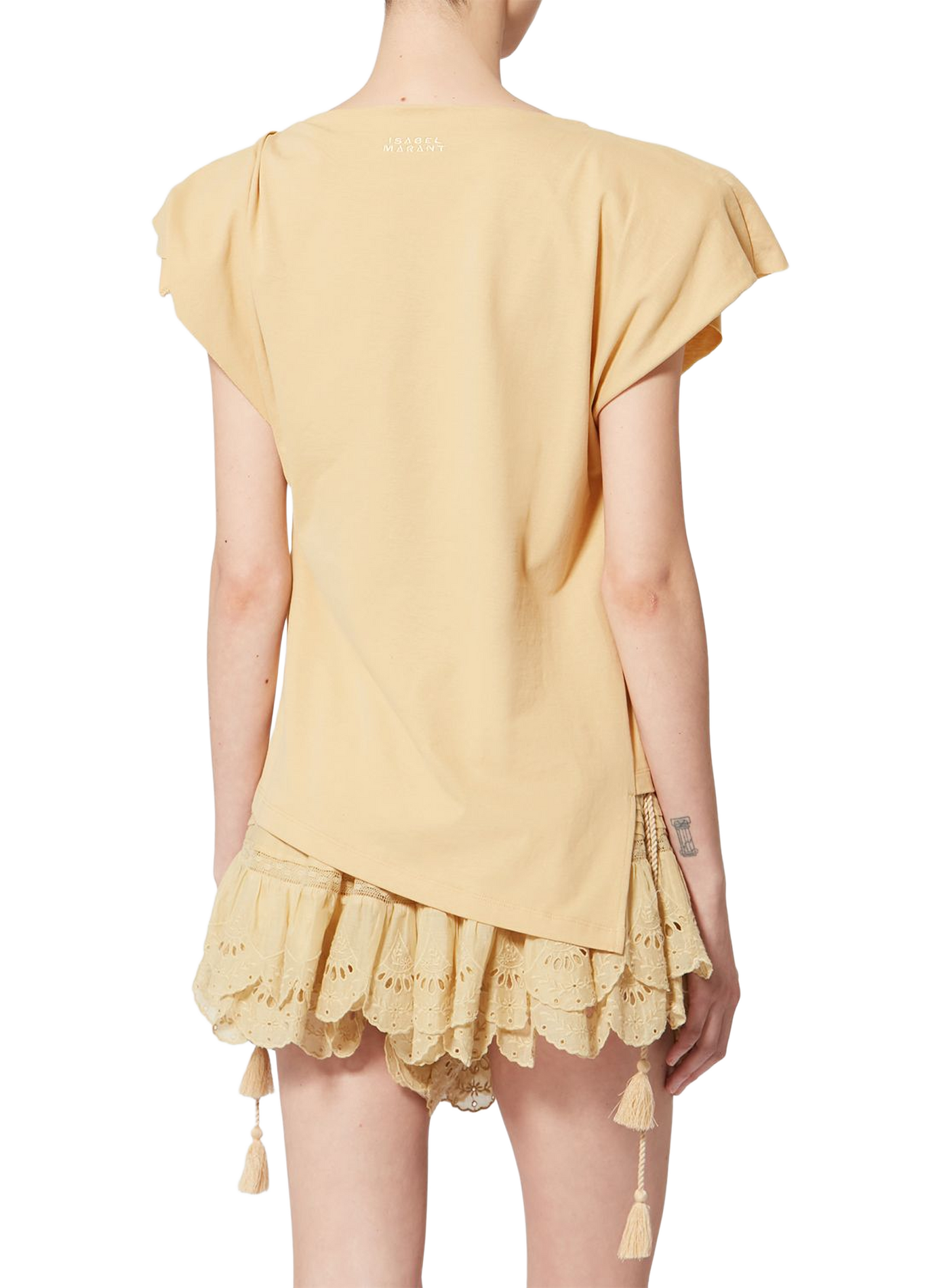 Asymmetric organic cotton Sebani T-shirt Yellow