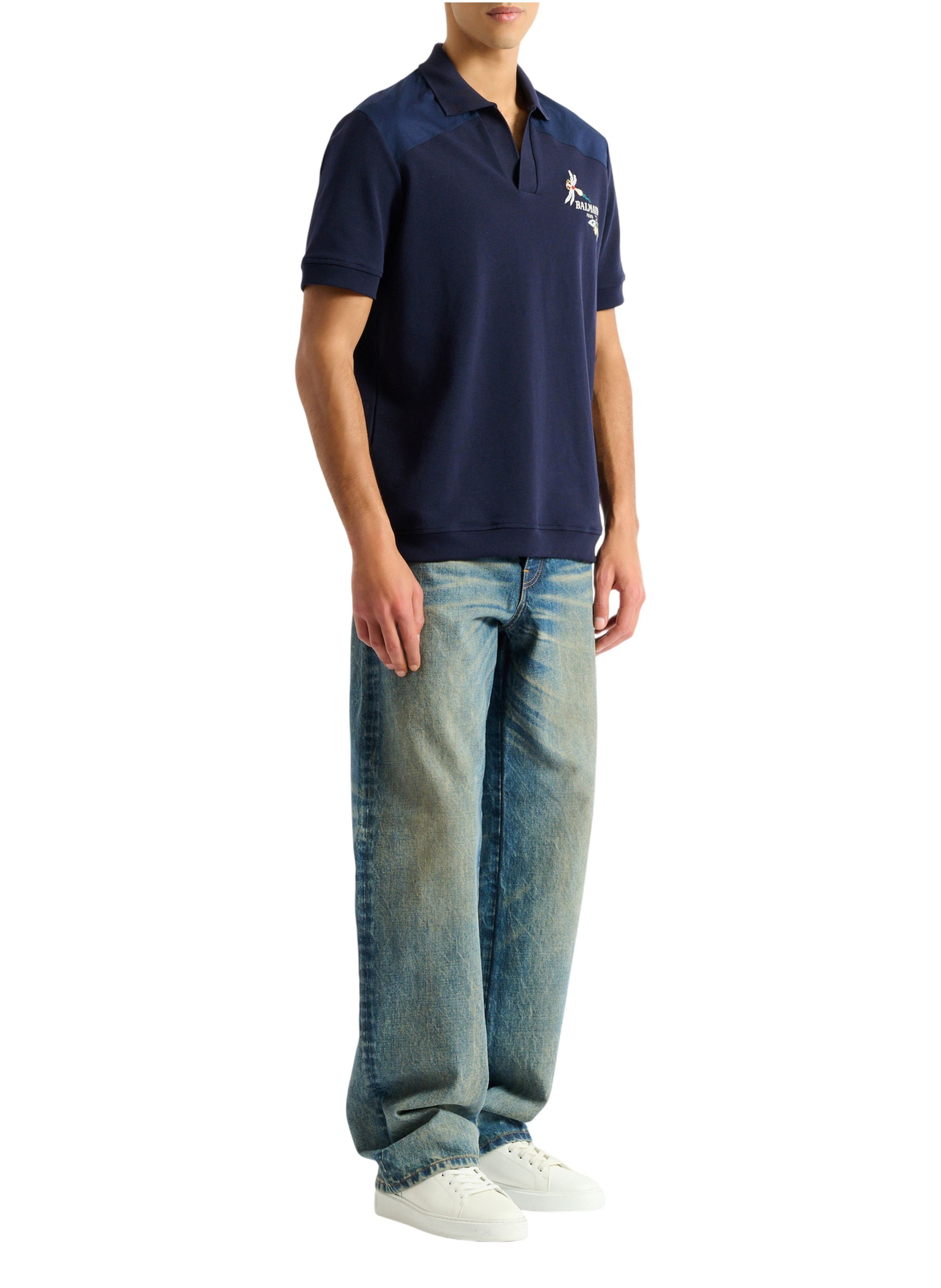 Polo balmain insect brodé BALMAIN Bleu