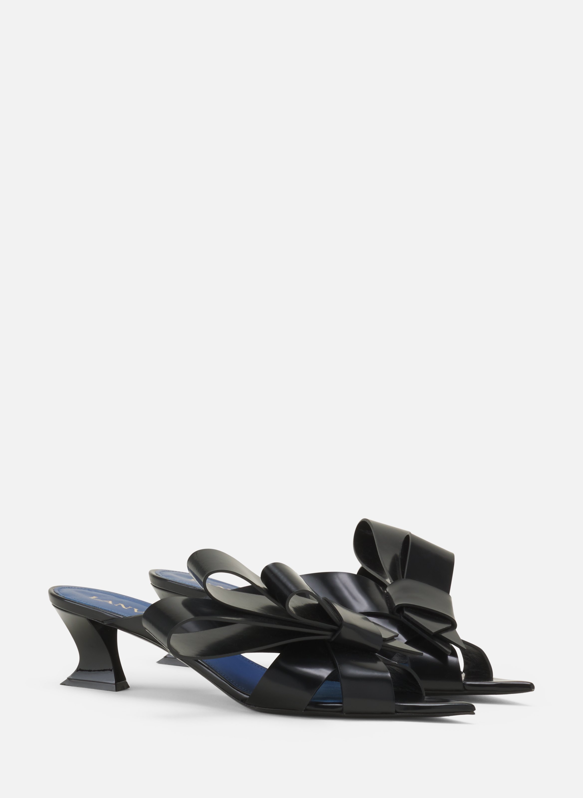 Mule à talon cadeau en cuir LANVIN Noir