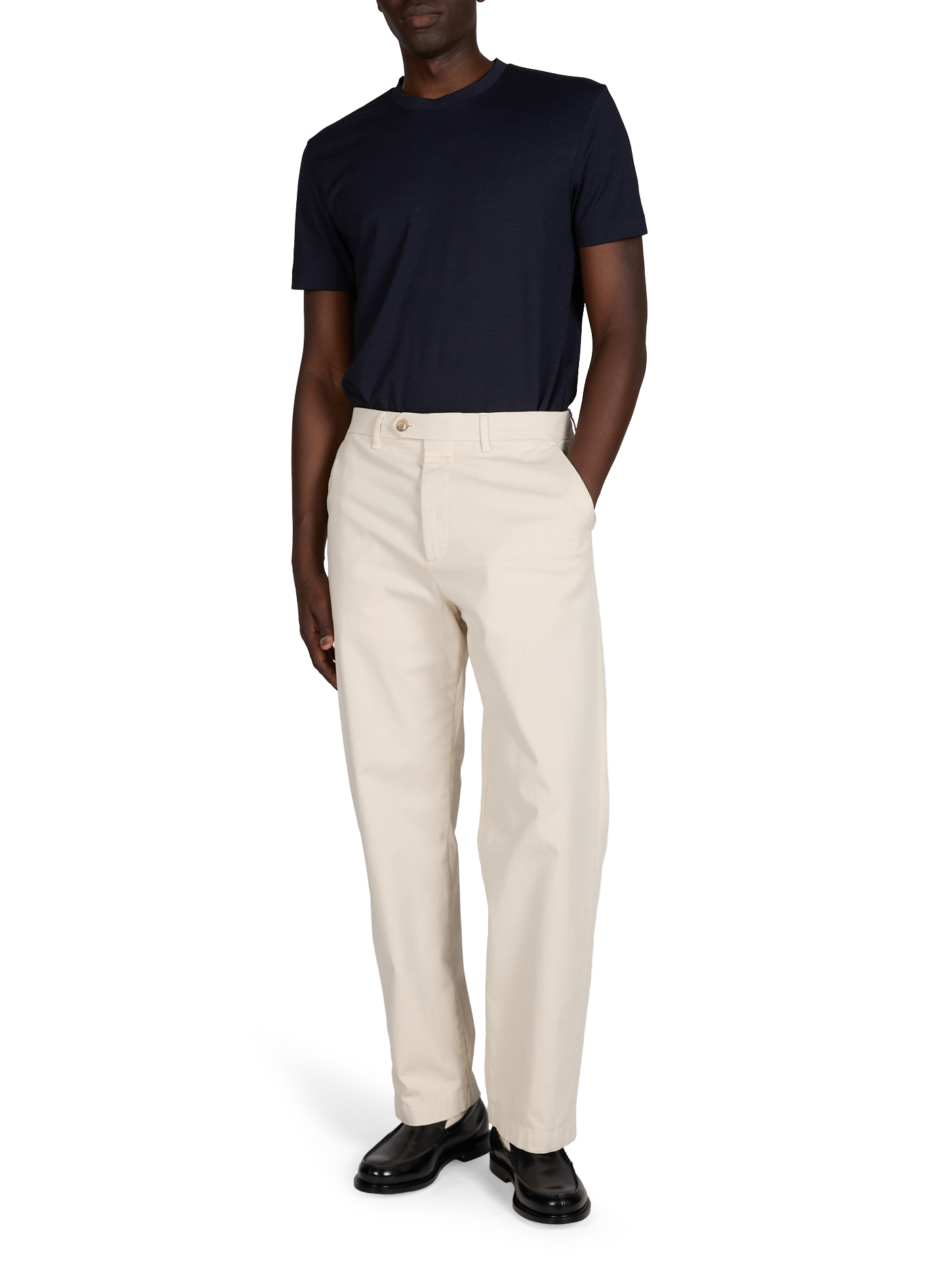 Pantalon coupe droite stretch en coton mélangé CLOSED Beige