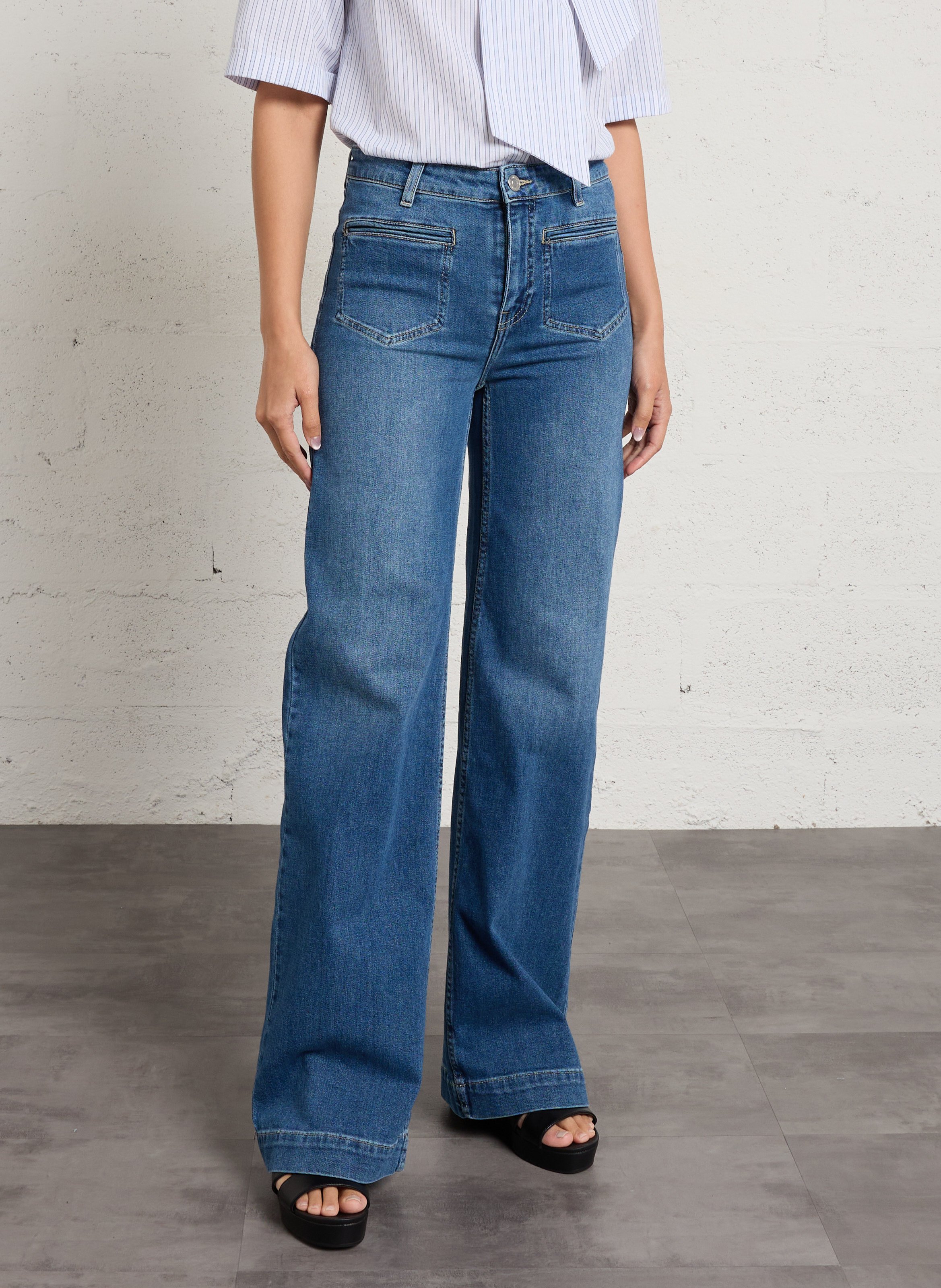 Jean large en coton rebecca MAISON 123 Bleu